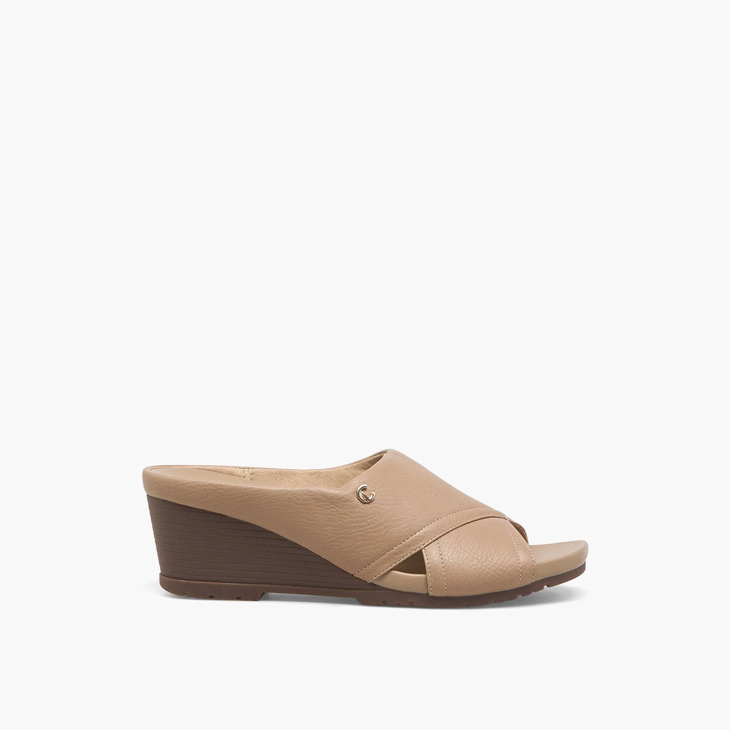 صندل بارز الملمس بأحزمة متقاطعة وبكعب ويدج من لو كونفورت-women-shoes-sandals-heeled-image-3