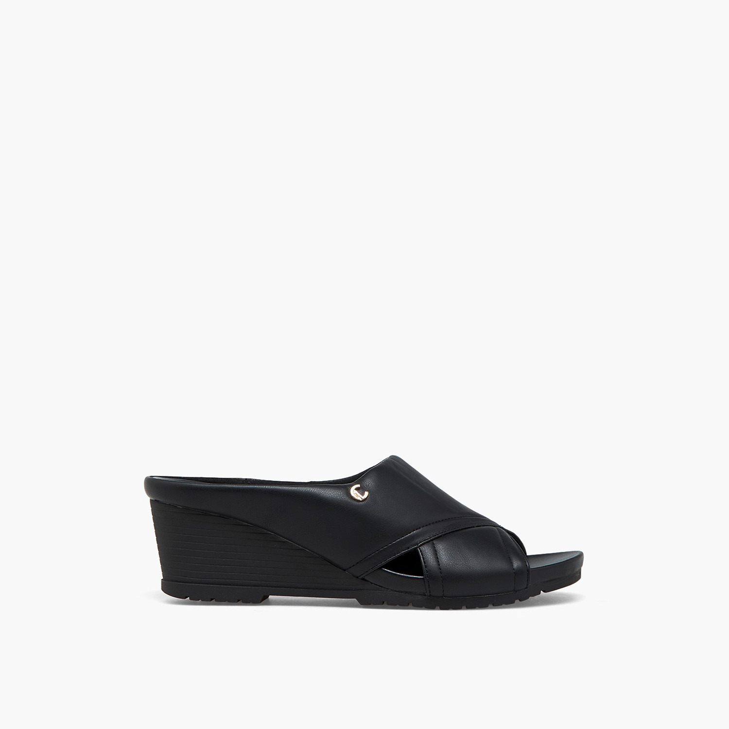 Le Confort Textured Cross Strap Wedge Heel Sandals-women-shoes-sandals-heeled-image-3