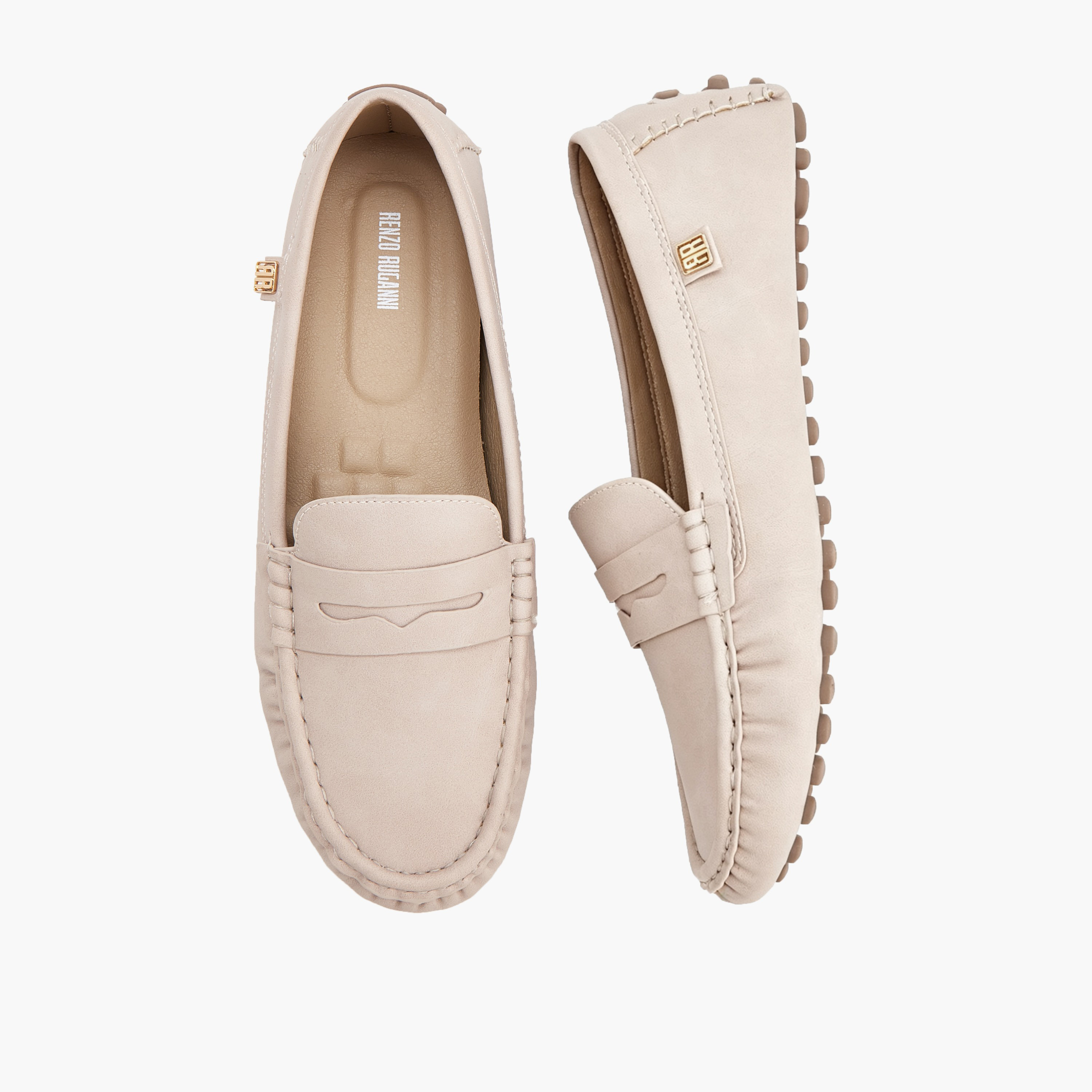 حذاء سهل الارتداء سادة للنساء من رينزو روجاني-women-shoes-flats-loafers-image-1