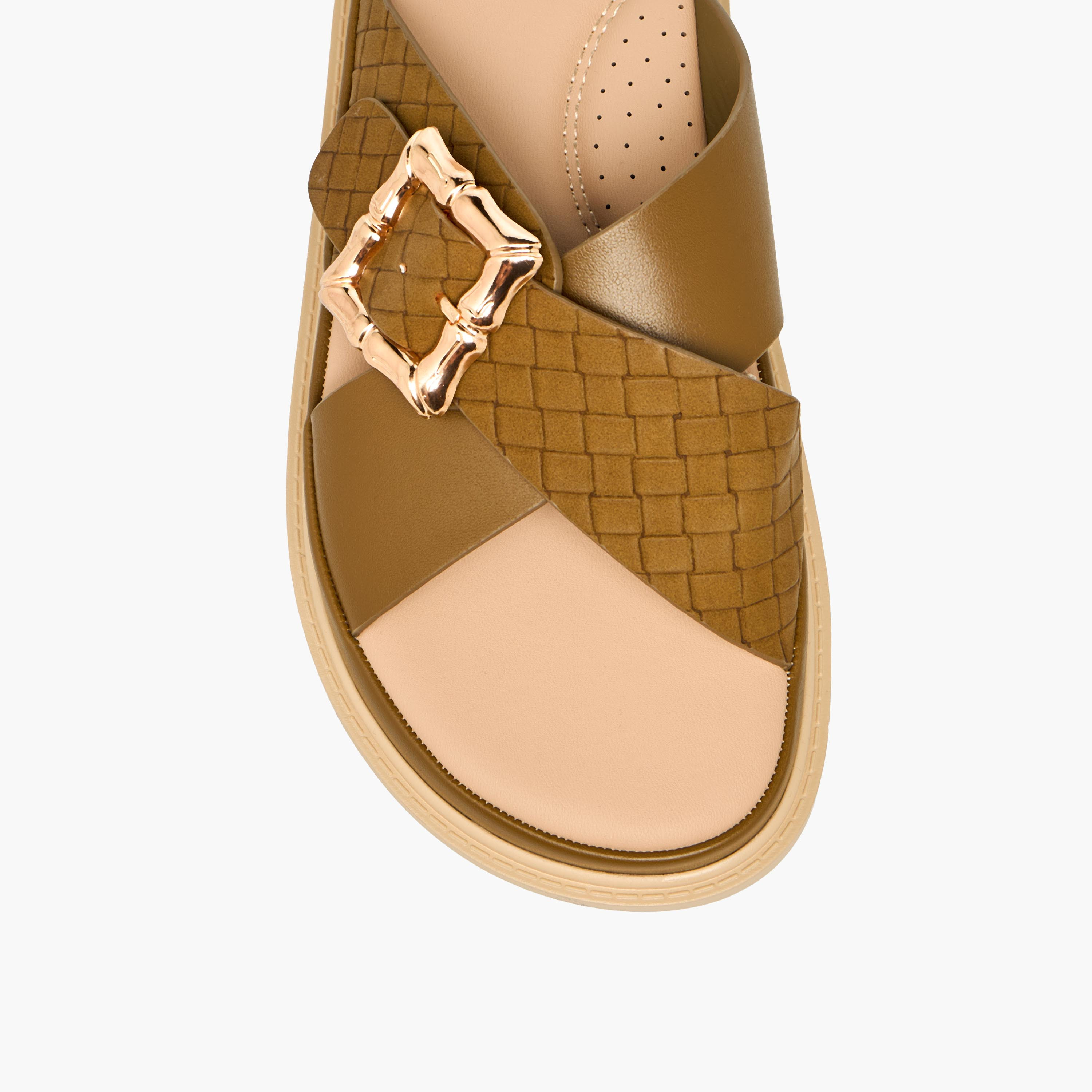 Flora Bella Women Textured Cross Strap Sandals-women-shoes-flats-sandals-image-5