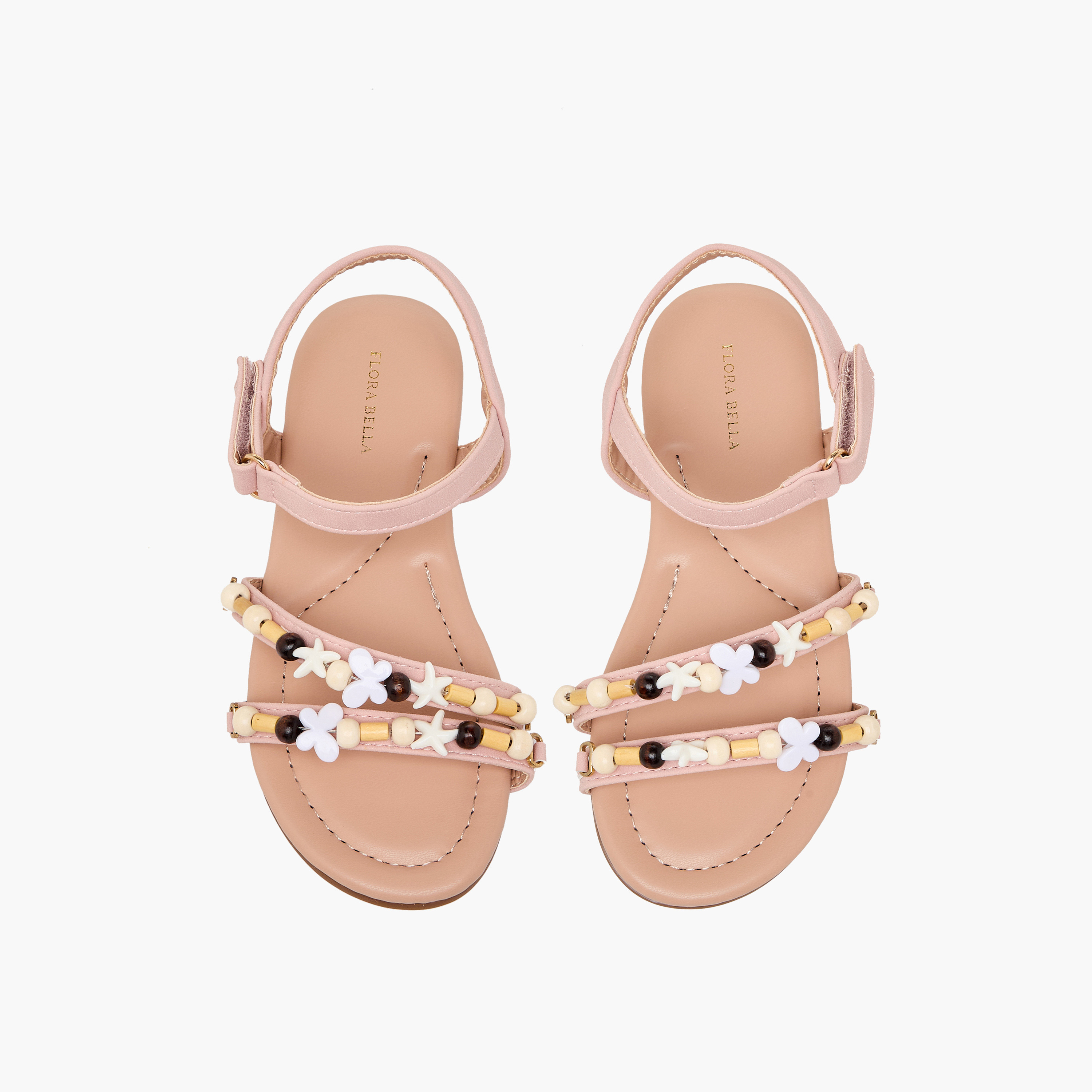 Flora Bella Girls Beaded Accent Hook & Loop Sandals-girls-shoes-sandals-image-1