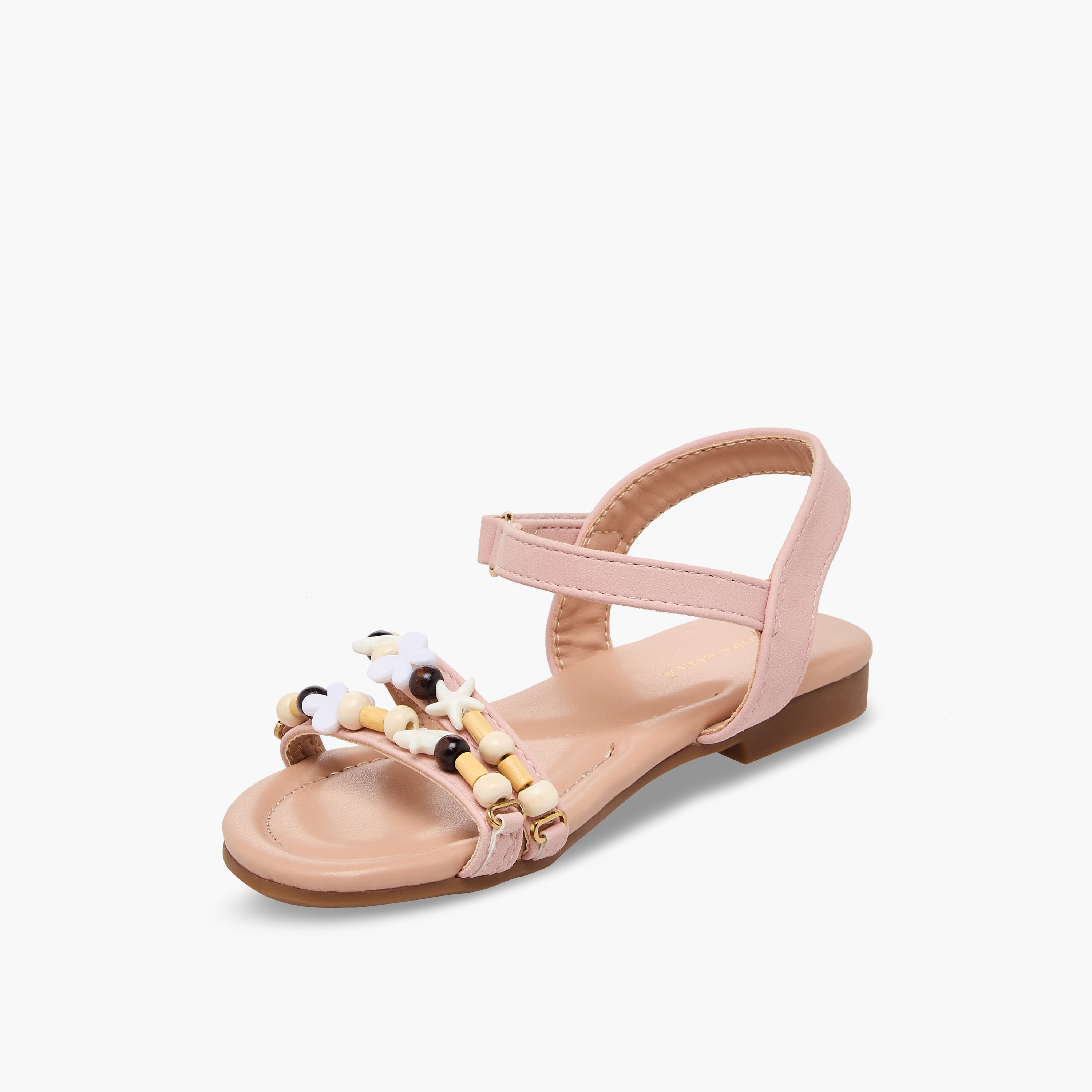 Flora Bella Girls Beaded Accent Hook & Loop Sandals-girls-shoes-sandals-image-4