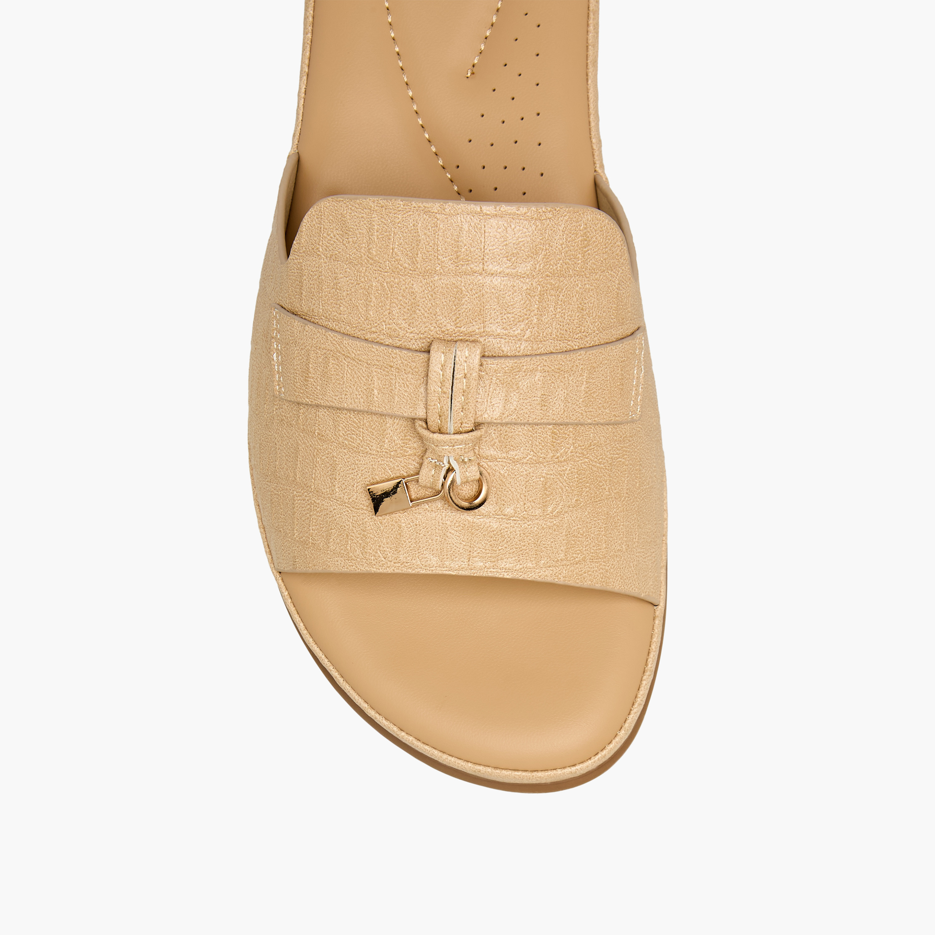 Le Confort Women Textured Slide Sandals-women-shoes-flats-sandals-image-4