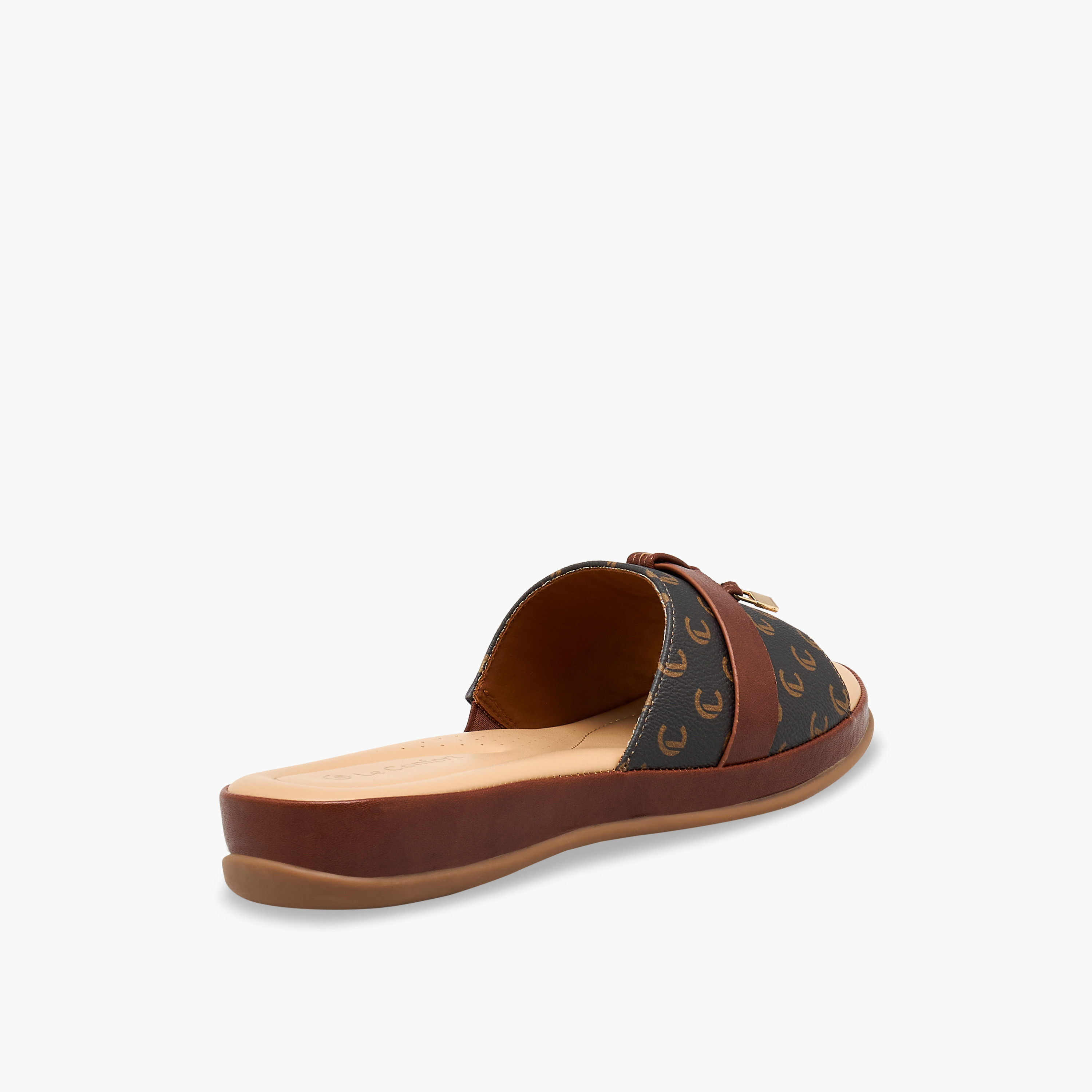 Le Confort Women Monogram Print Slip-On Sandals-women-shoes-sandals-flats-image-6