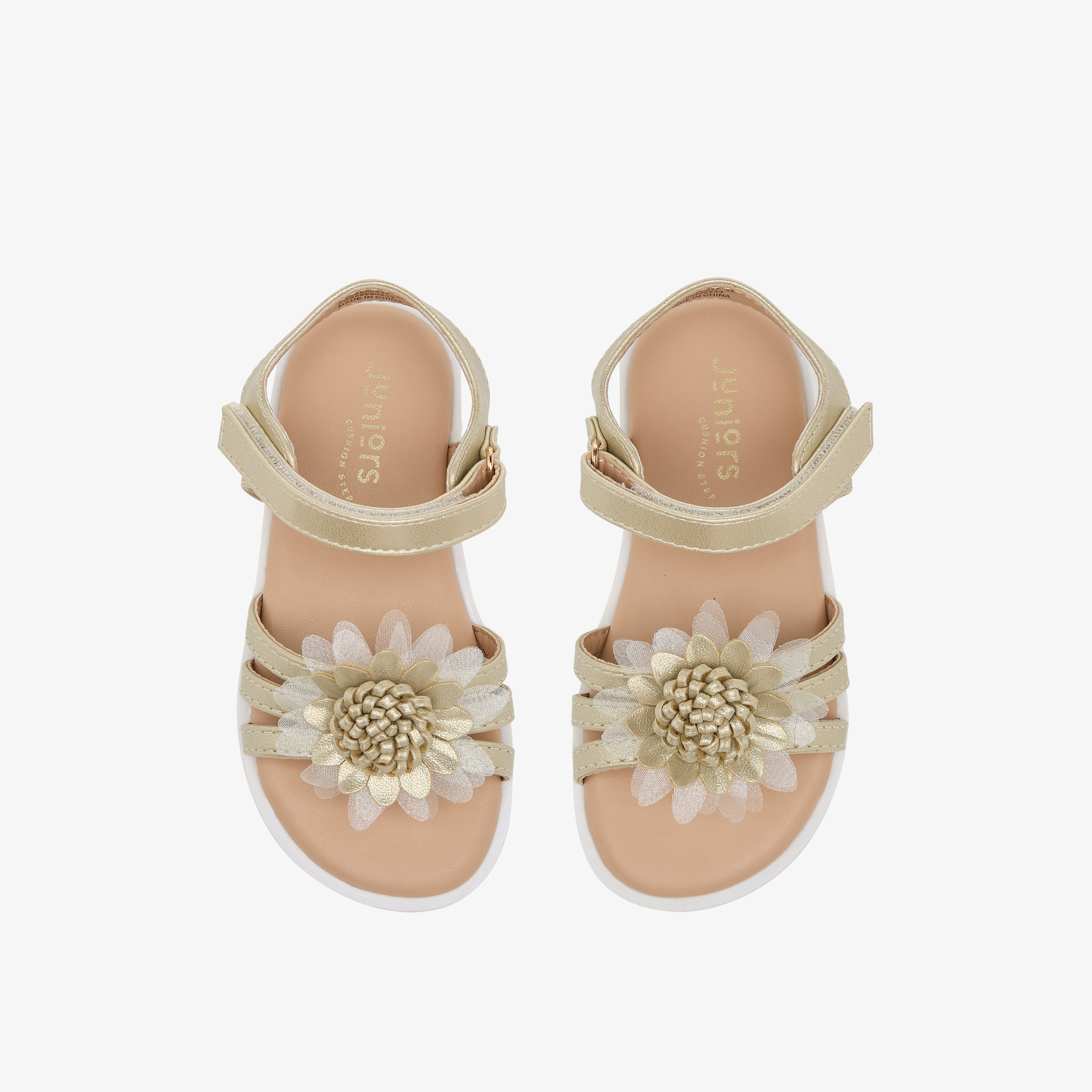 صندل مزين بالزهور بشريط إغلاق لاصق للبنات من جونيورز-girls-shoes-sandals-image-1