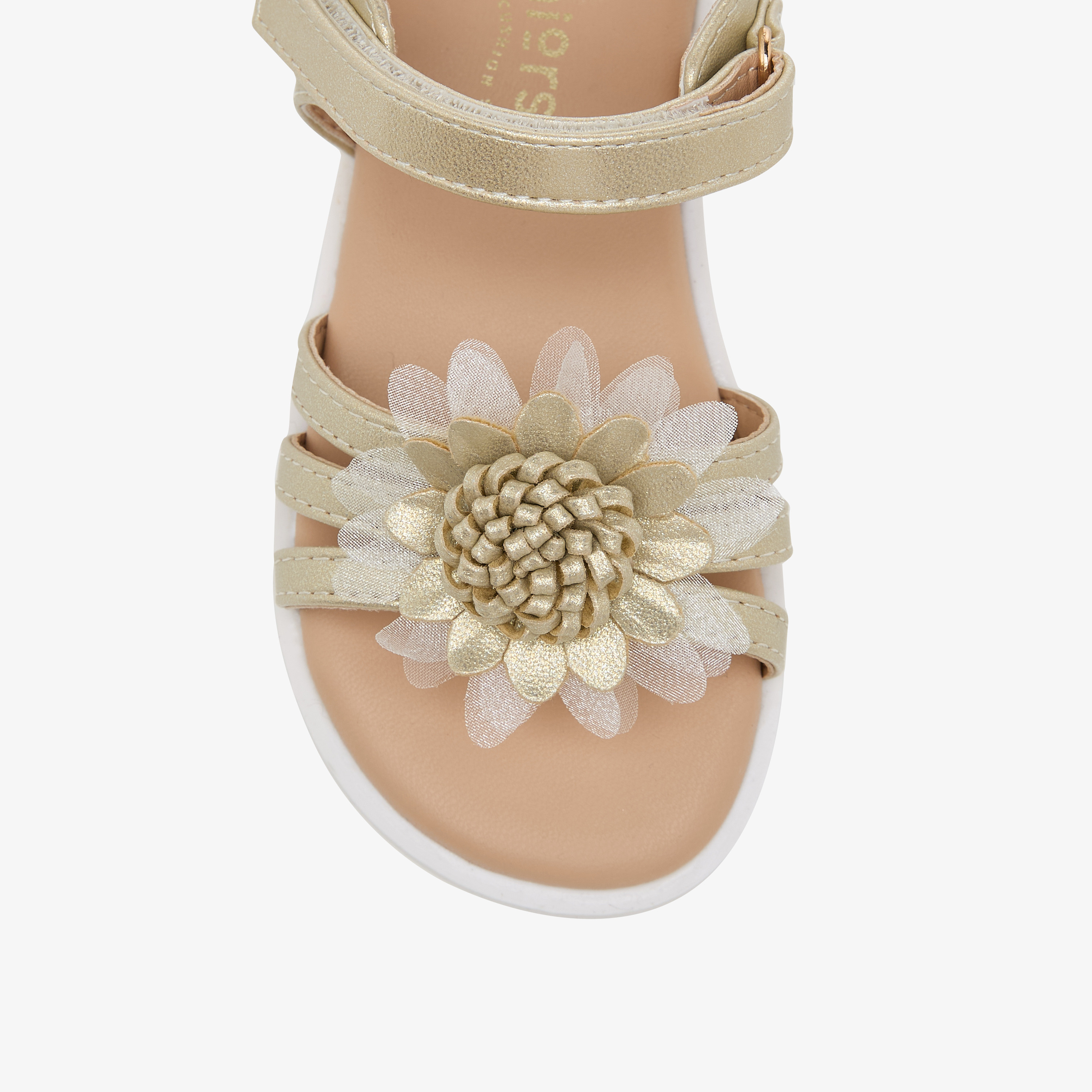 صندل مزين بالزهور بشريط إغلاق لاصق للبنات من جونيورز-girls-shoes-sandals-image-3