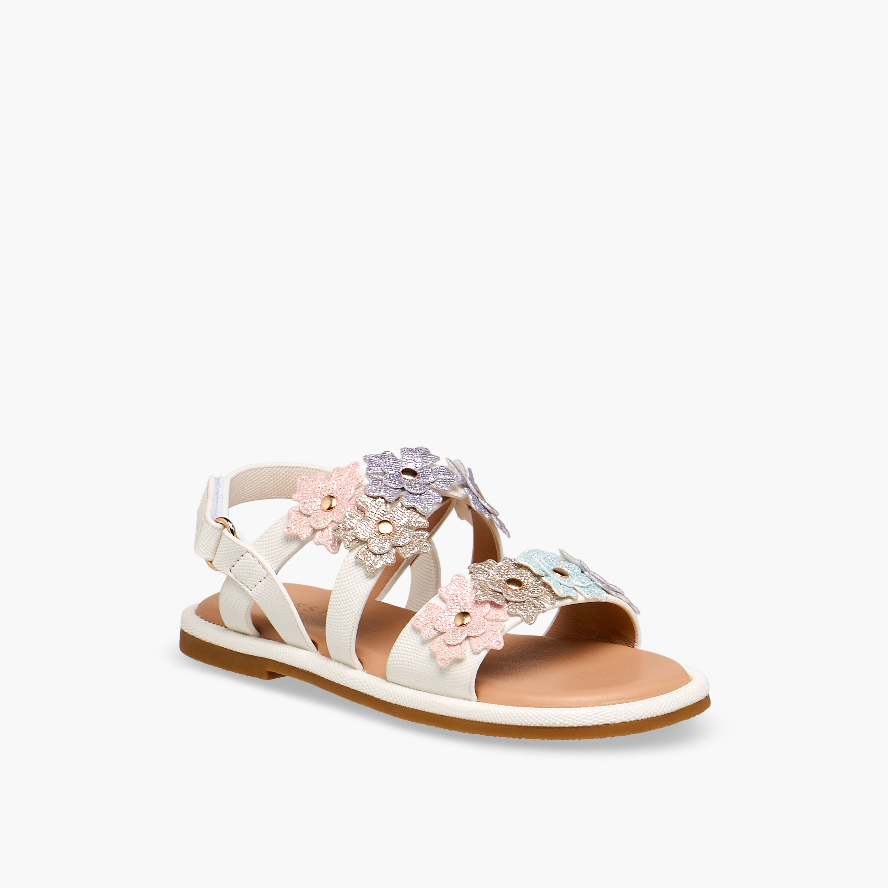 Celeste Girls Hook and Loop Strap Sandals-girls-shoes-sandals-image-2