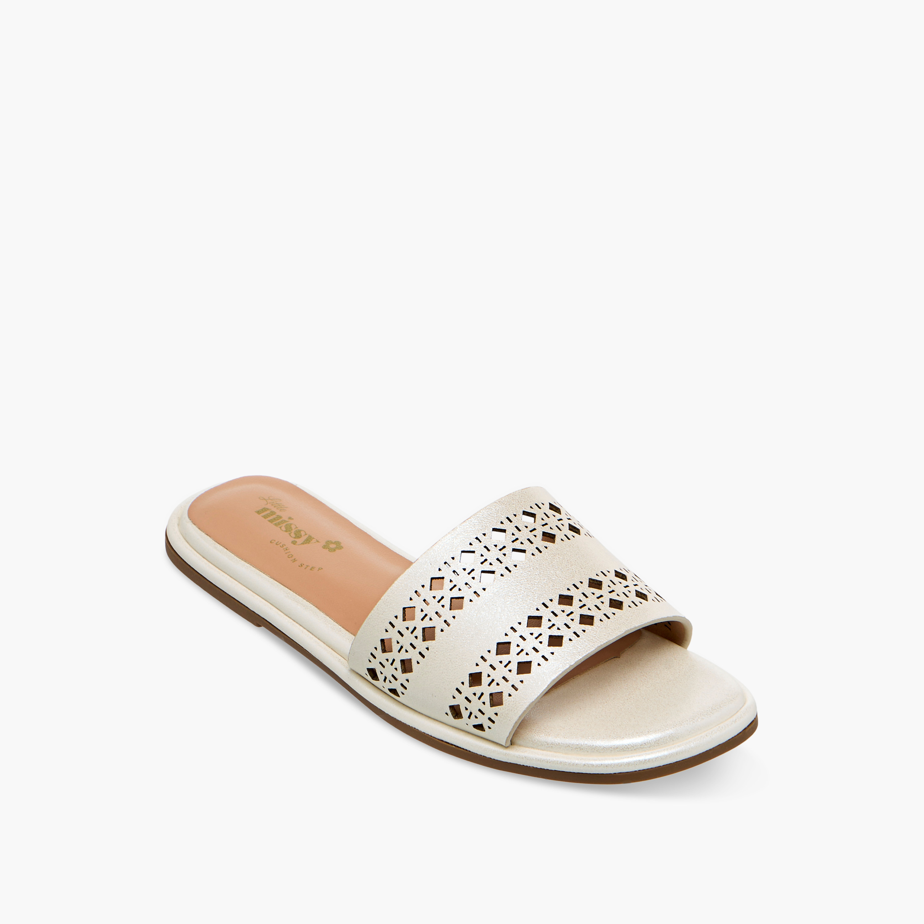 Little Missy Girls Perforated Slide Sandals-girls-shoes-sandals-image-2