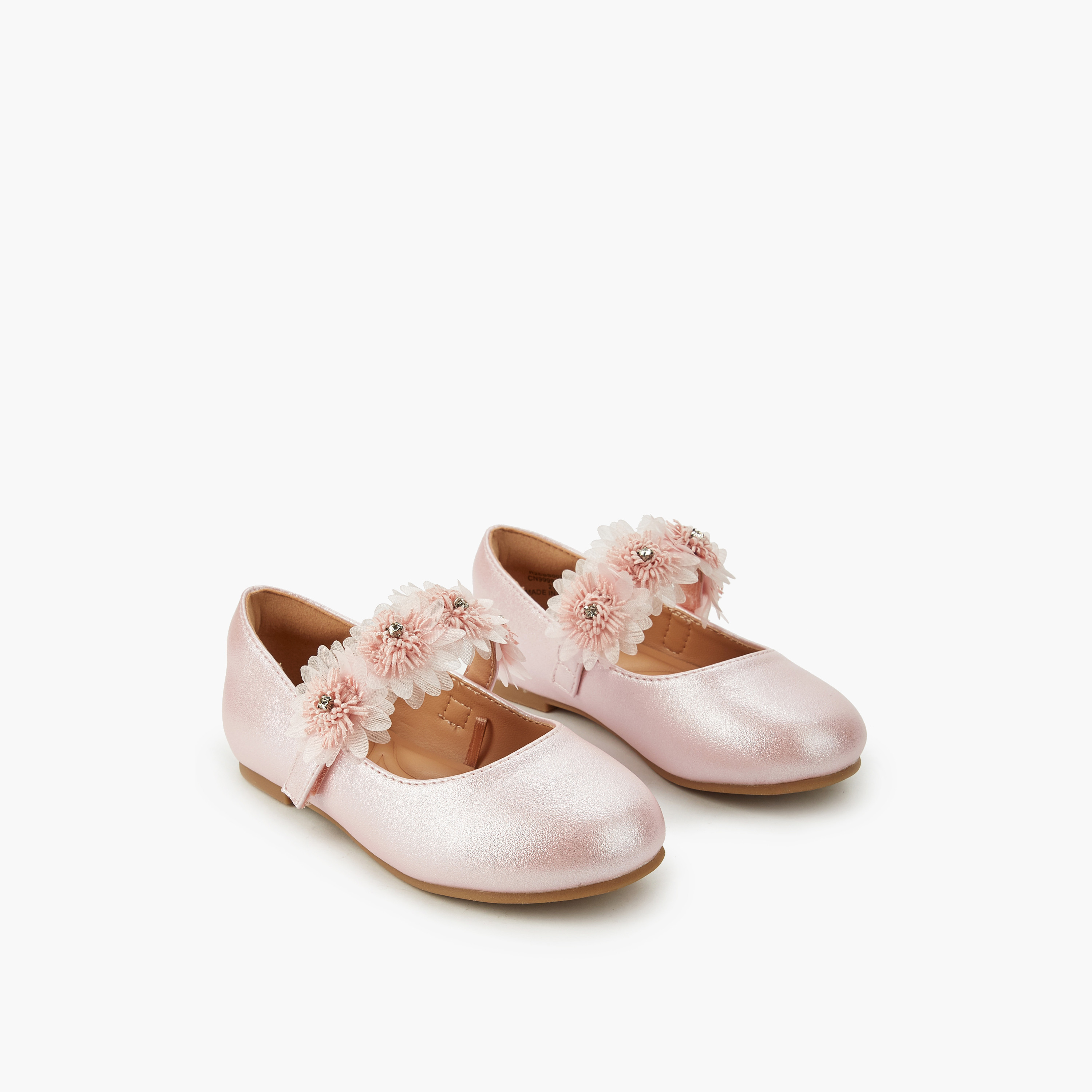 Juniors Girls Floral Accent Ballerina Shoes-girls-shoes-maryjanes-image-1