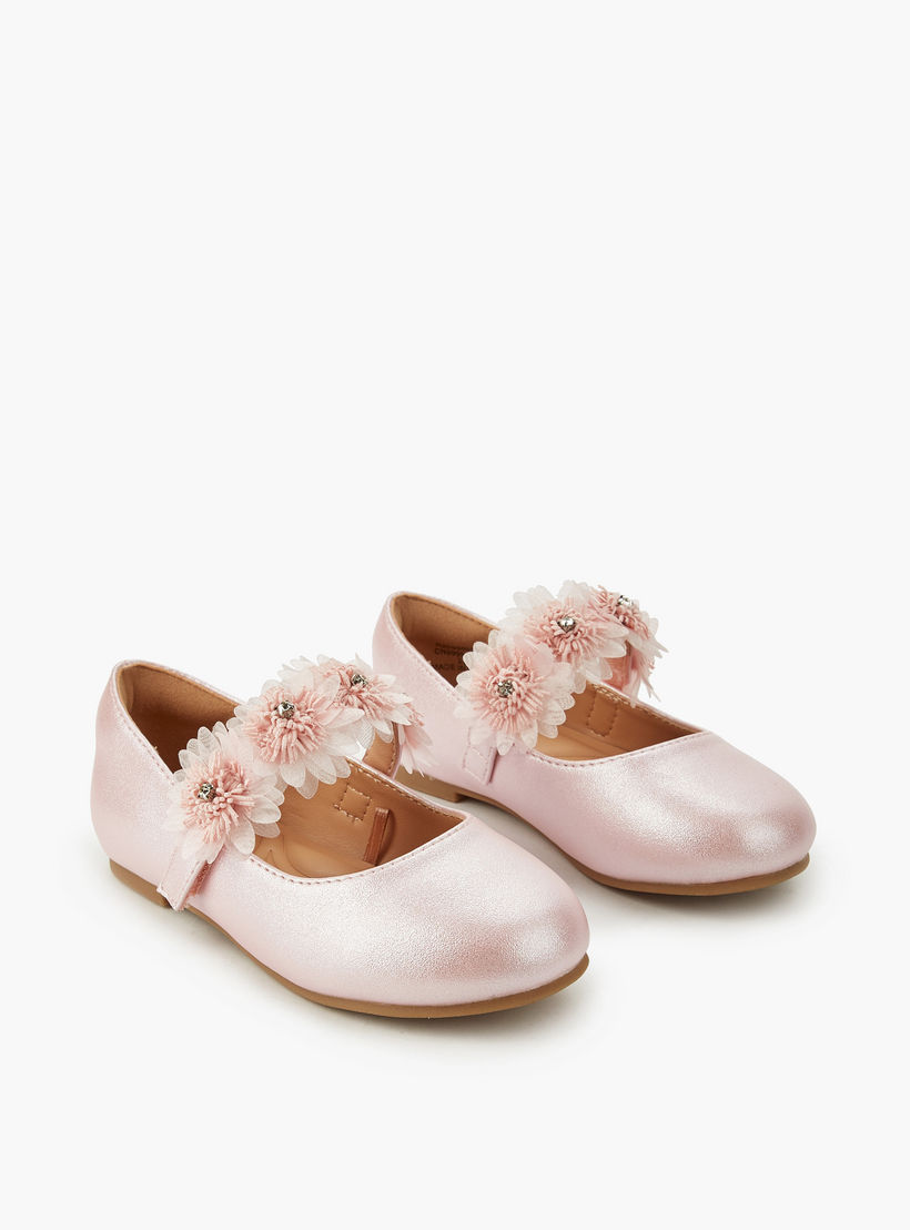 Juniors Girls Floral Accent Ballerina Shoes-girls-shoes-maryjanes-image-1