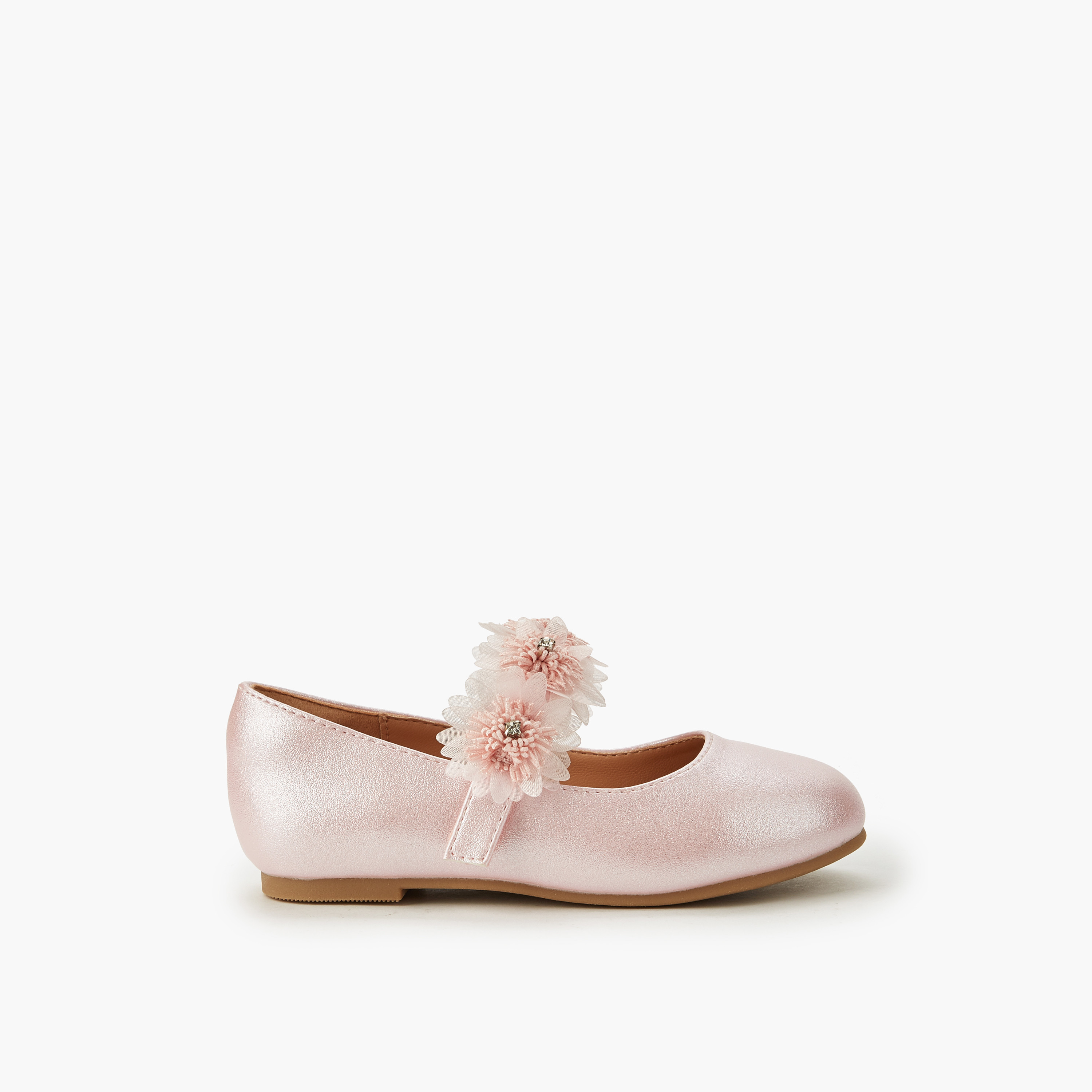 Juniors Girls Floral Accent Ballerina Shoes-girls-shoes-maryjanes-image-2