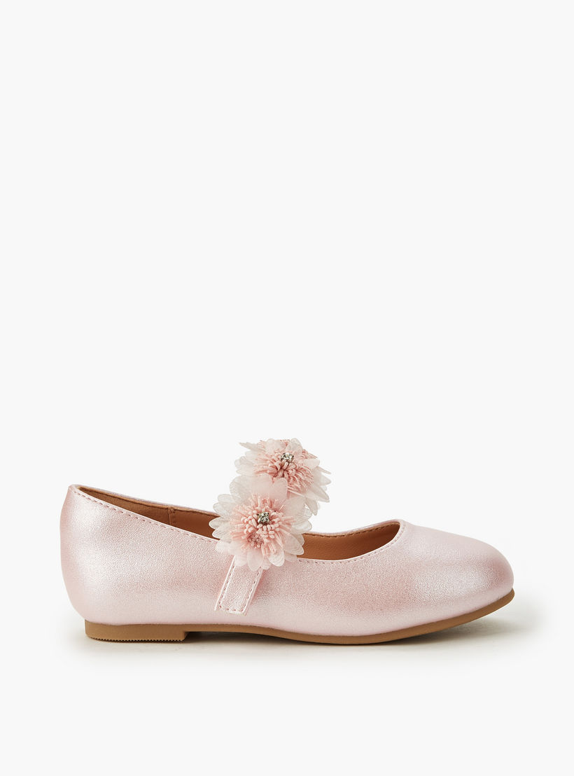 Juniors Girls Floral Accent Ballerina Shoes-girls-shoes-maryjanes-image-2