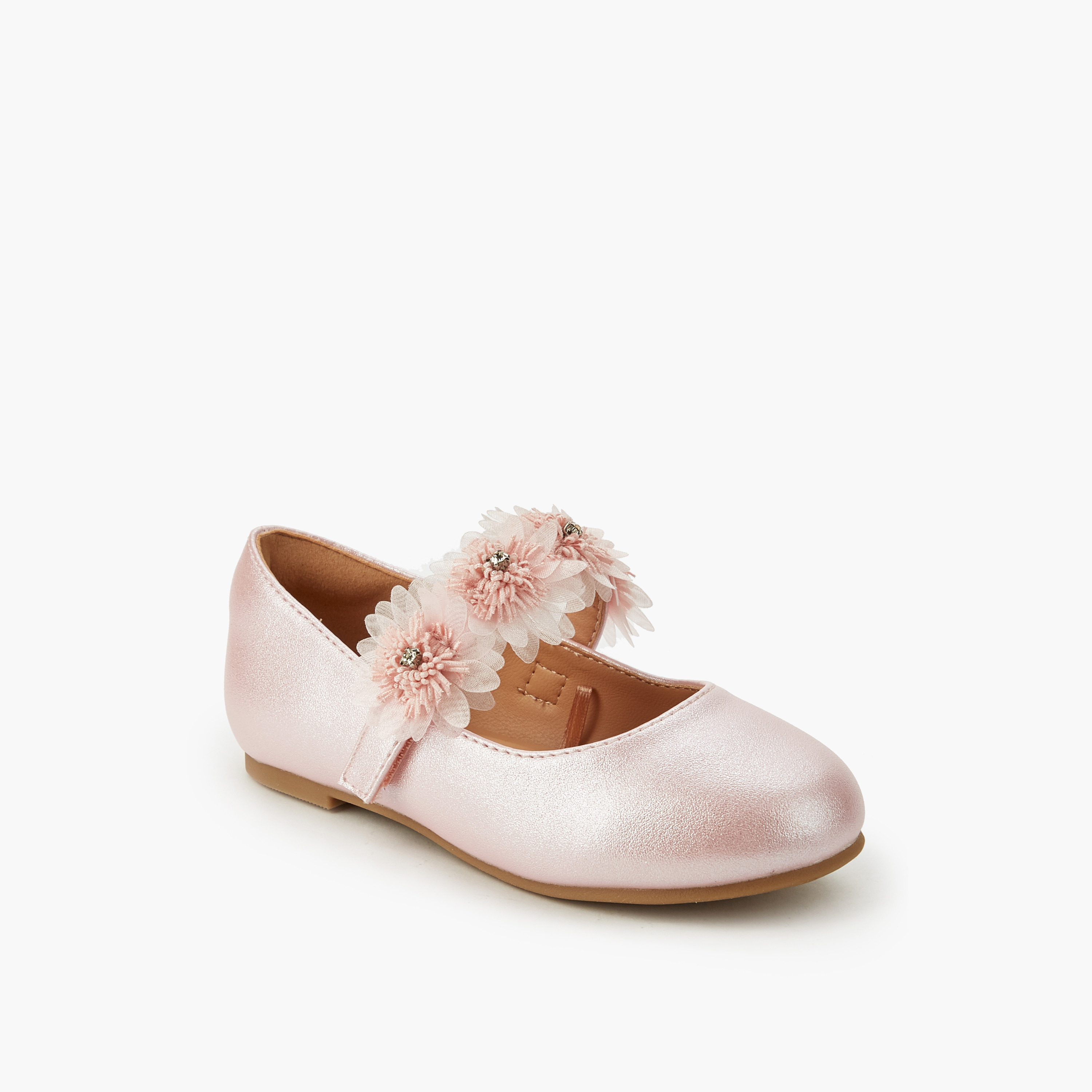 Juniors Girls Floral Accent Ballerina Shoes-girls-shoes-maryjanes-image-3