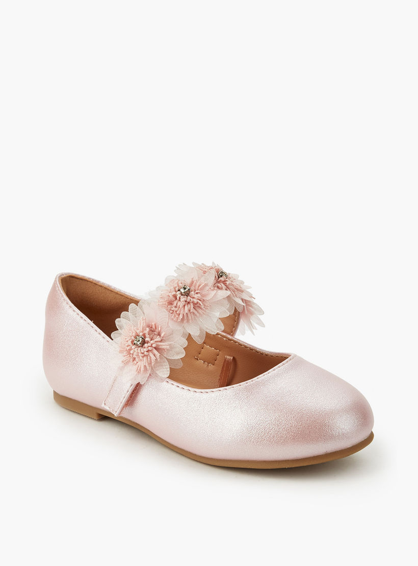 Juniors Girls Floral Accent Ballerina Shoes-girls-shoes-maryjanes-image-3