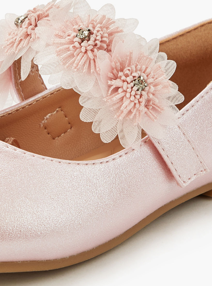 Juniors Girls Floral Accent Ballerina Shoes-girls-shoes-maryjanes-image-4