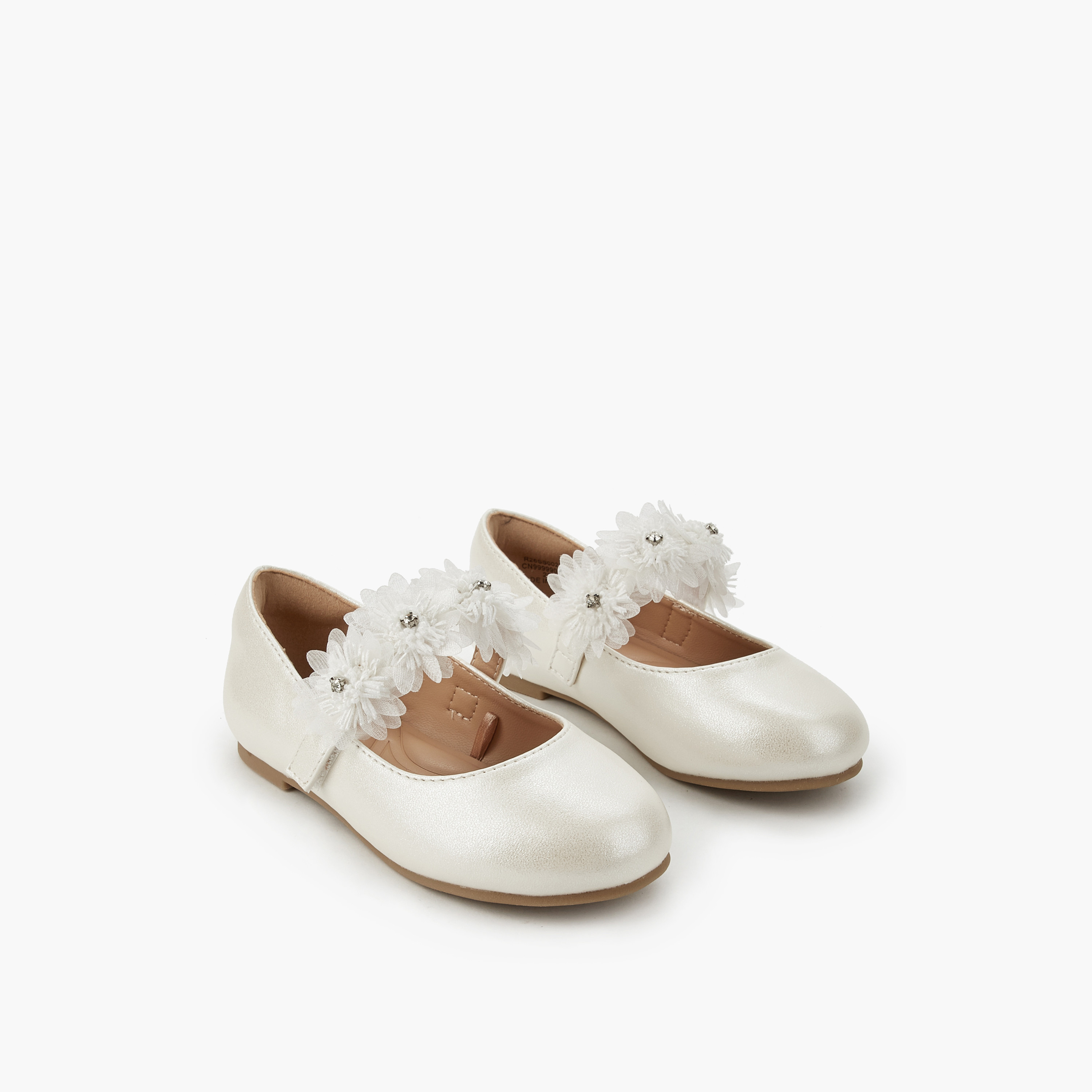 حذاء باليرينا مزين بالزهور للبنات من جونيورز-girls-shoes-maryjanes-image-1