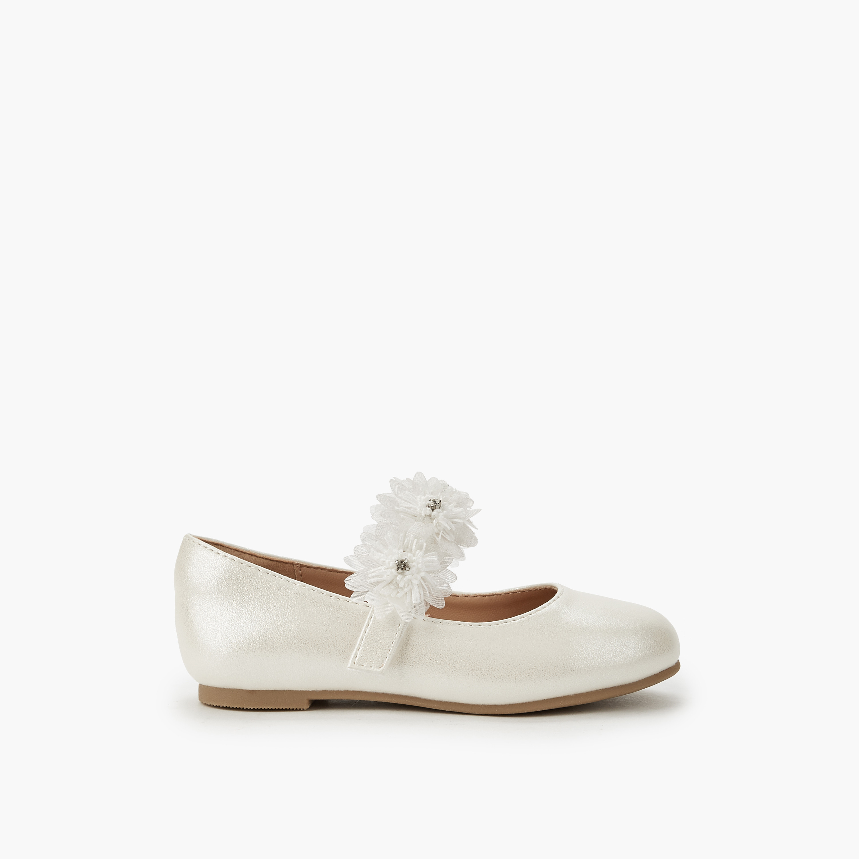 حذاء باليرينا مزين بالزهور للبنات من جونيورز-girls-shoes-maryjanes-image-2