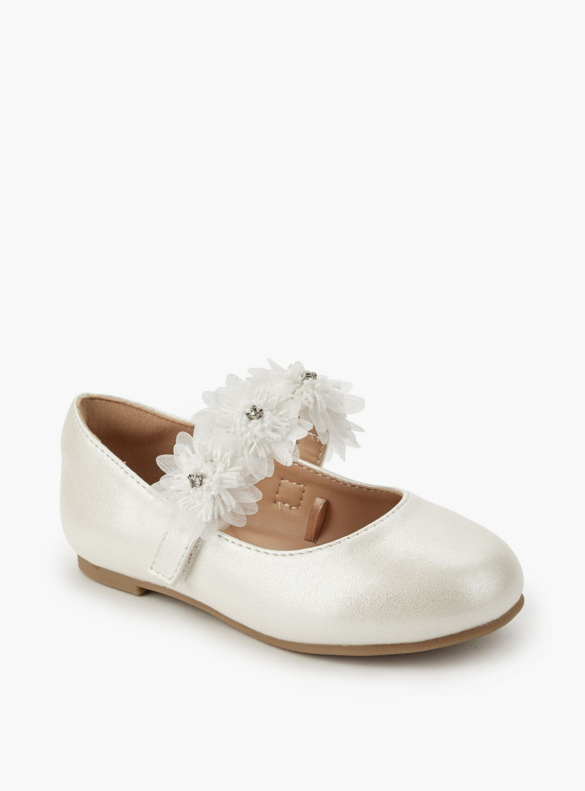 حذاء باليرينا مزين بالزهور للبنات من جونيورز-girls-shoes-maryjanes-image-3