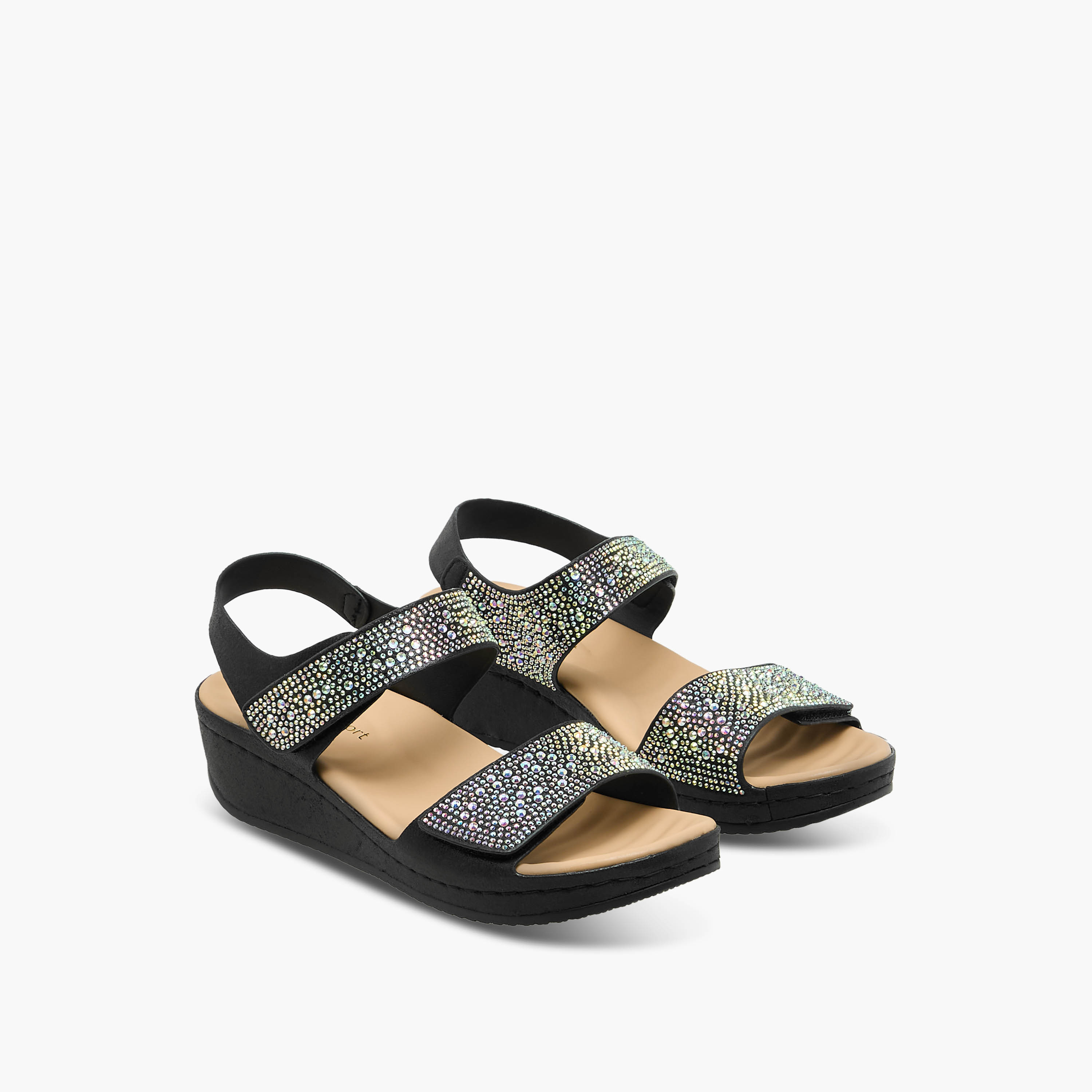صندل مزيّن بشريط إغلاق لاصق للنساء من لو كونفورت-women-shoes-sandals-heeled-image-1