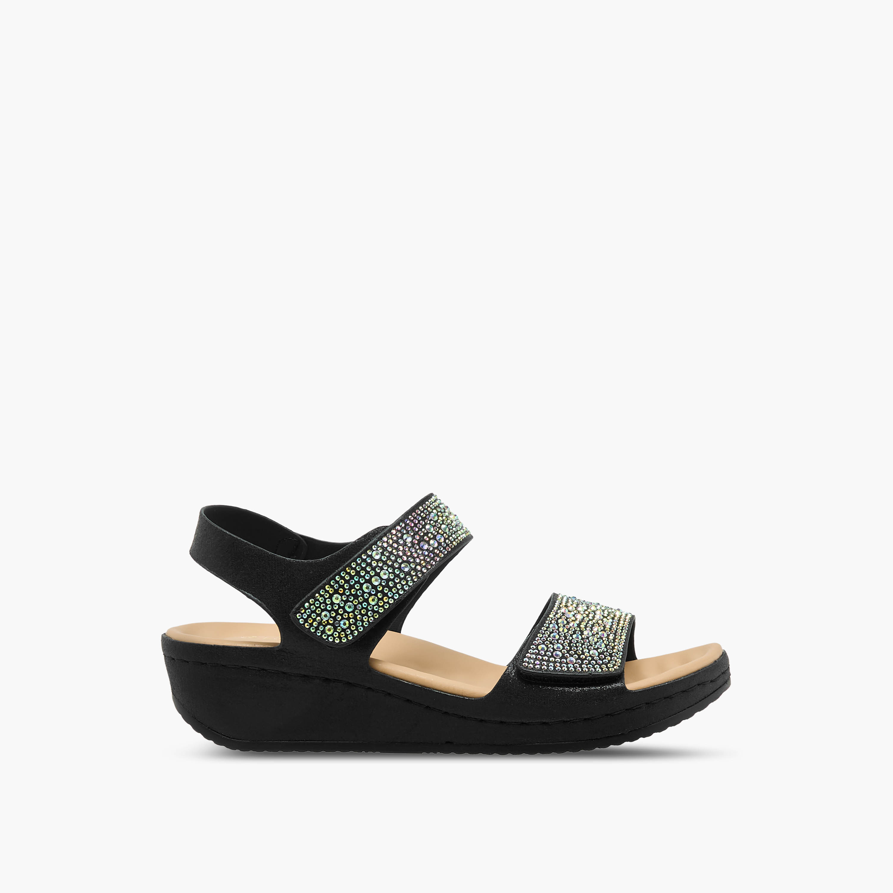 صندل مزيّن بشريط إغلاق لاصق للنساء من لو كونفورت-women-shoes-sandals-heeled-image-3