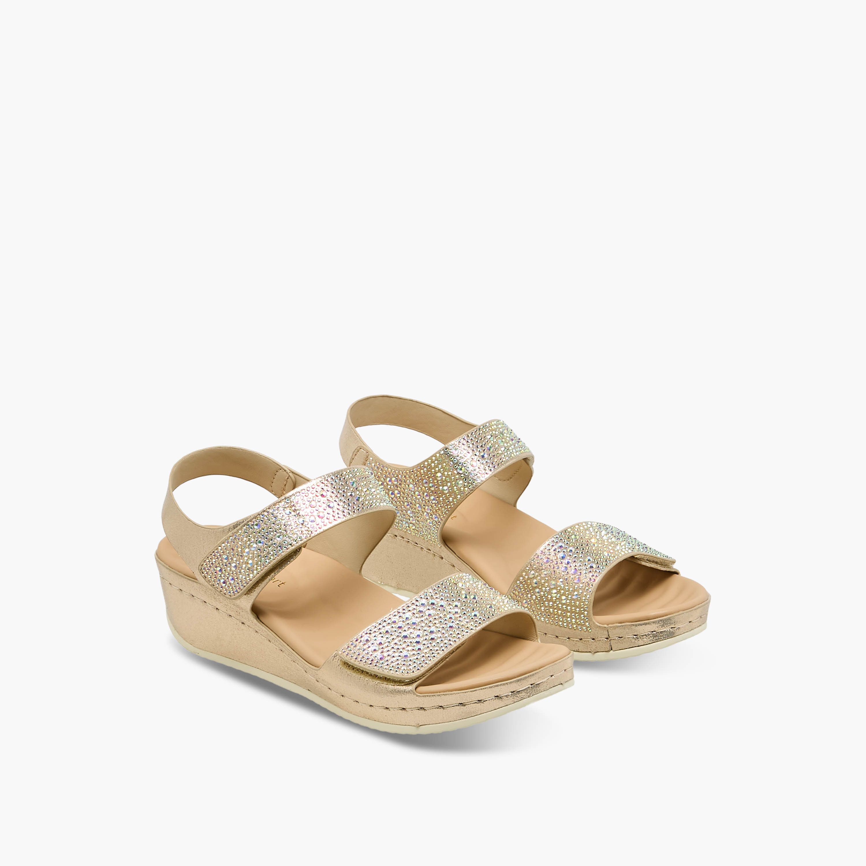 Le Confort Women Embellished Hook & Loop Sandals-women-shoes-sandals-heeled-image-1