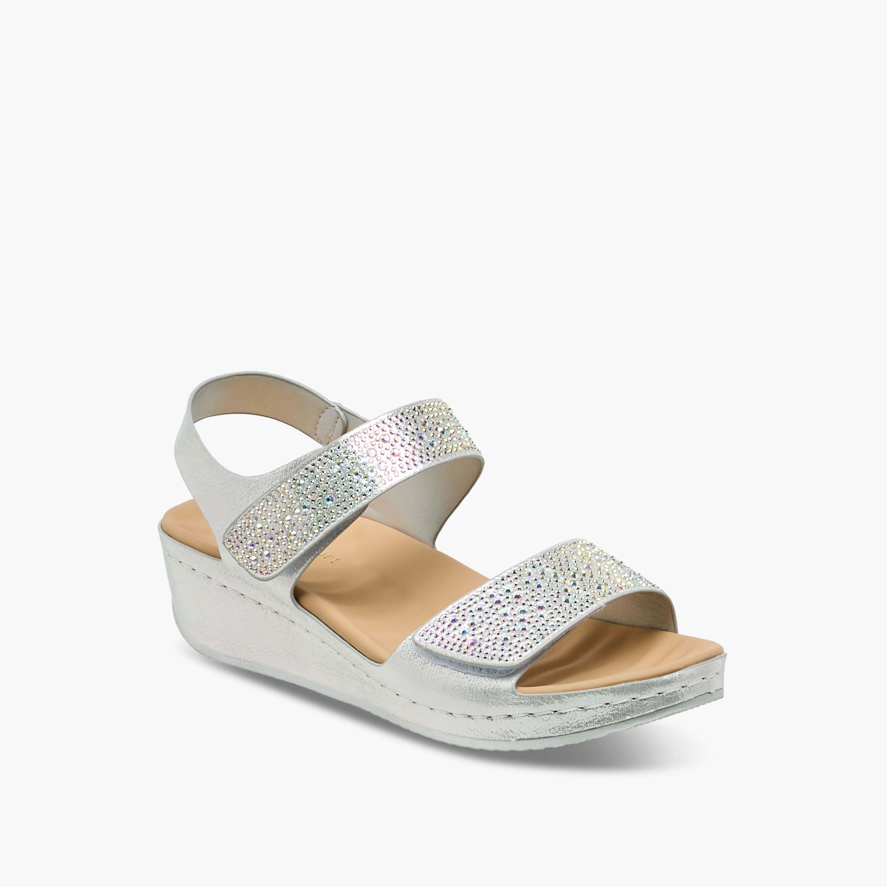 Le Confort Women Embellished Hook & Loop Sandals-women-shoes-sandals-heeled-image-2