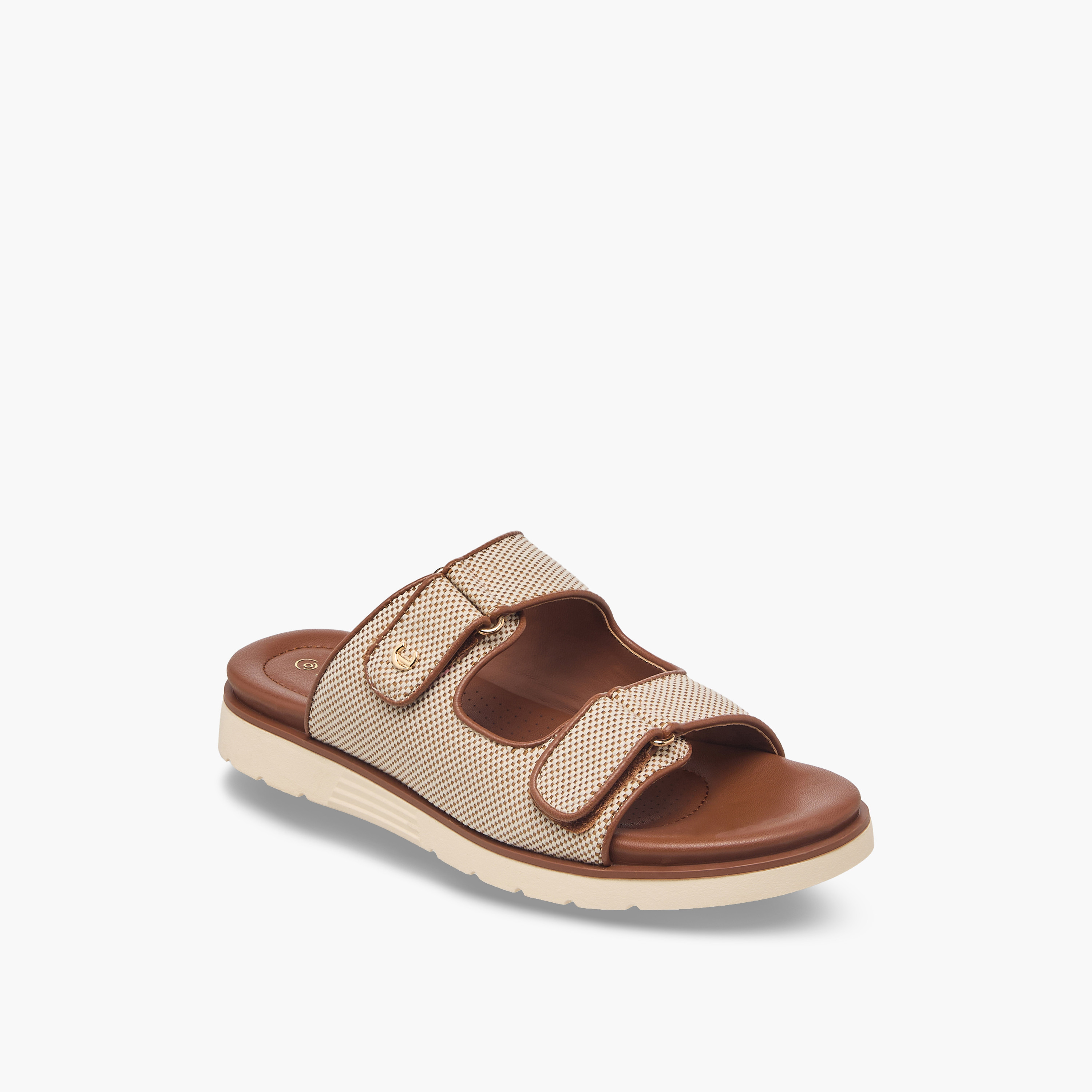 Le Confort Women Weave Textured Slip-On Comfort Sandals-women-shoes-flats-sandals-image-2