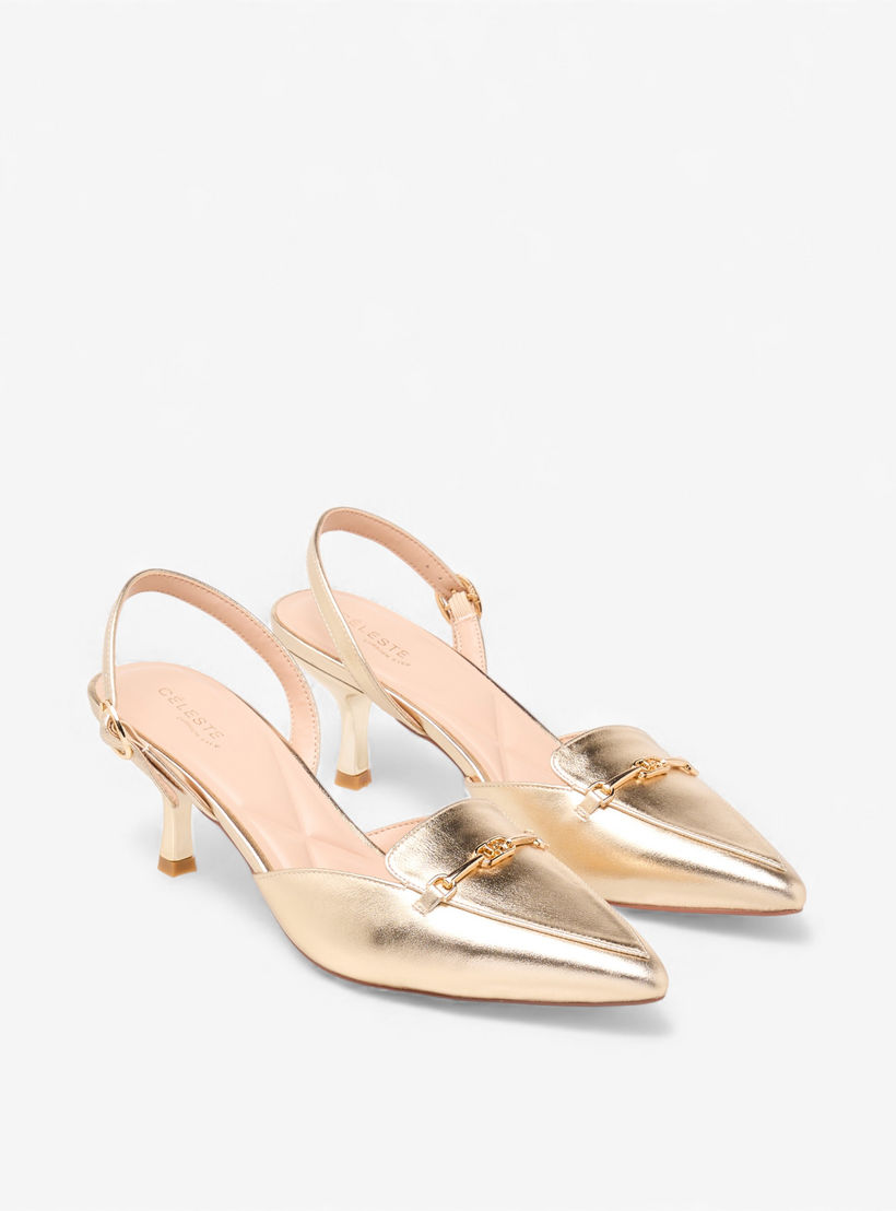 حذاء ميول ميتاليك بكعب صغير للنساء من سيليست-women-shoes-heels-image-1