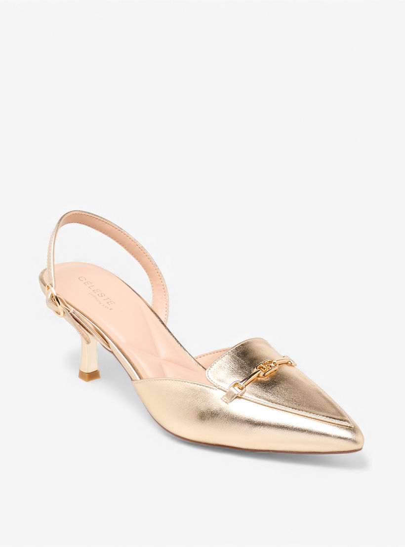 حذاء ميول ميتاليك بكعب صغير للنساء من سيليست-women-shoes-heels-image-2
