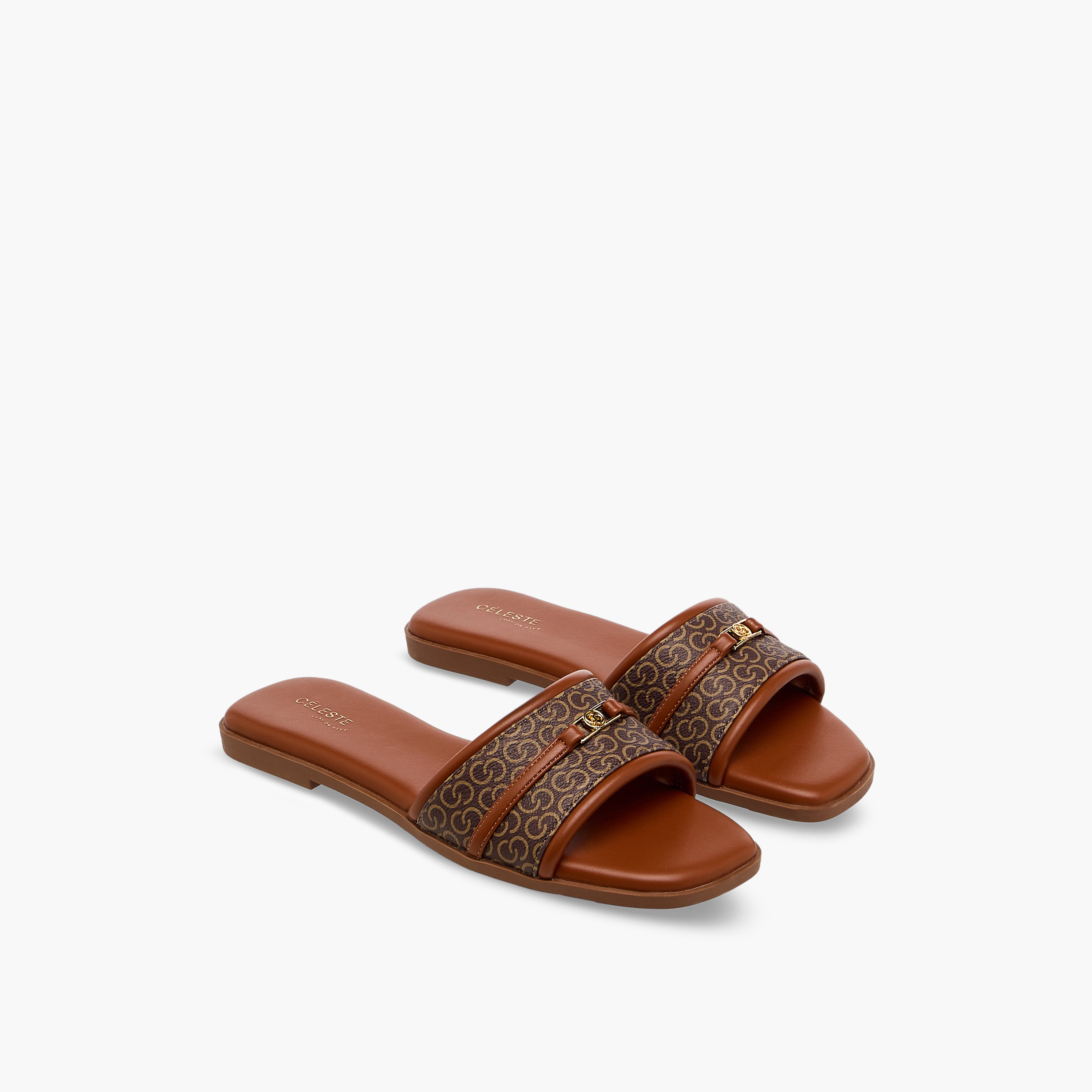 Celeste Women Monogram Accent Flat Sandals-women-shoes-flats-sandals-image-1