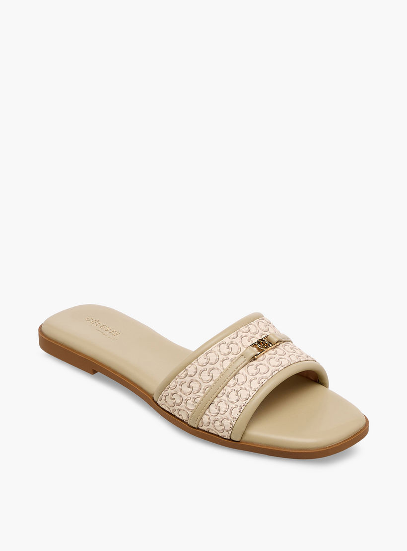 صندل مسطح بزينة مونوجرام للنساء من سيليست-women-shoes-flats-sandals-image-3