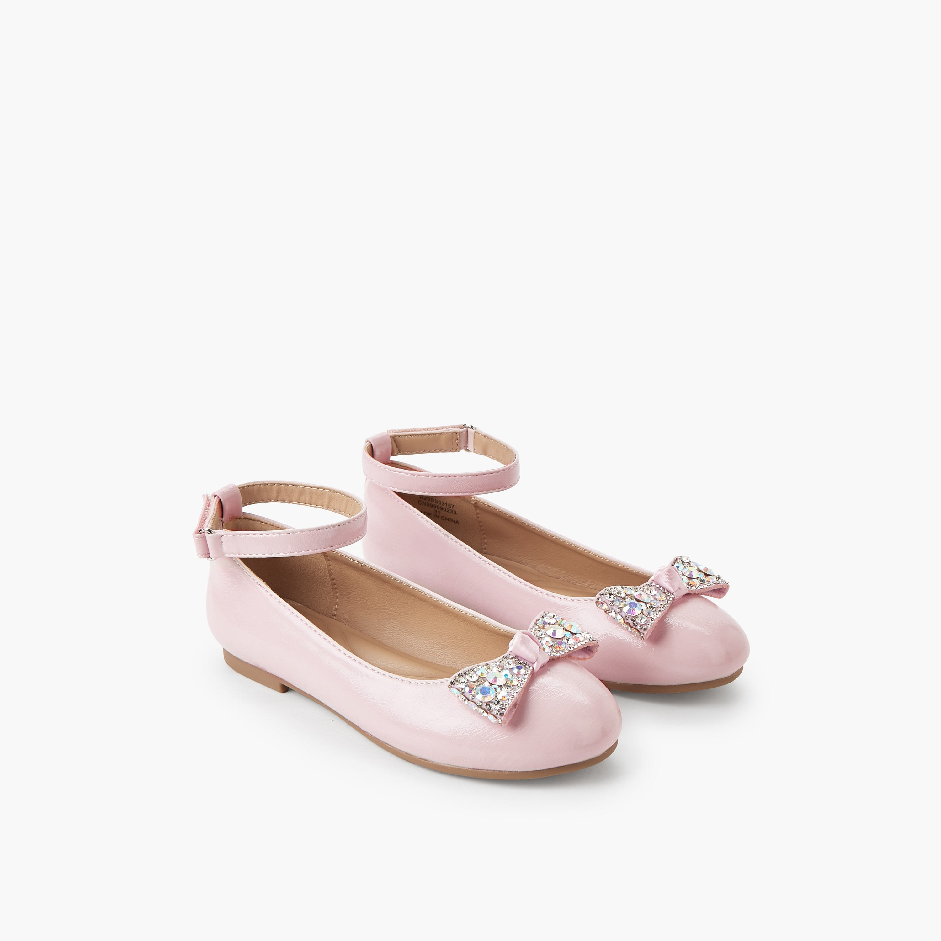 Celeste Girls Bow Embellished Ballerina Shoes-girls-shoes-ballerinas-image-1