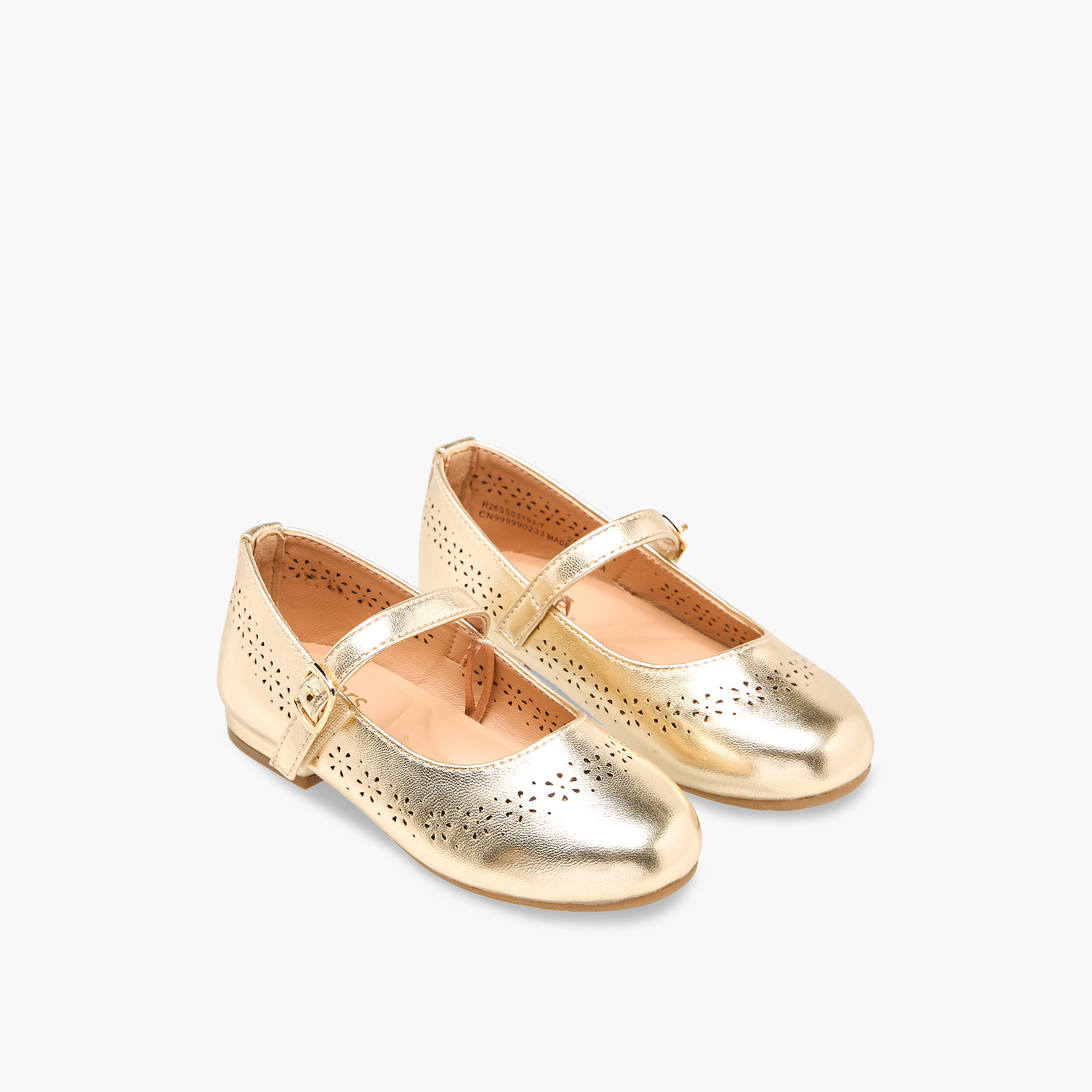 حذاء ماري جين بتفاصيل مفرغة بالليزر للبنات من جونيورز-girls-shoes-maryjanes-image-1