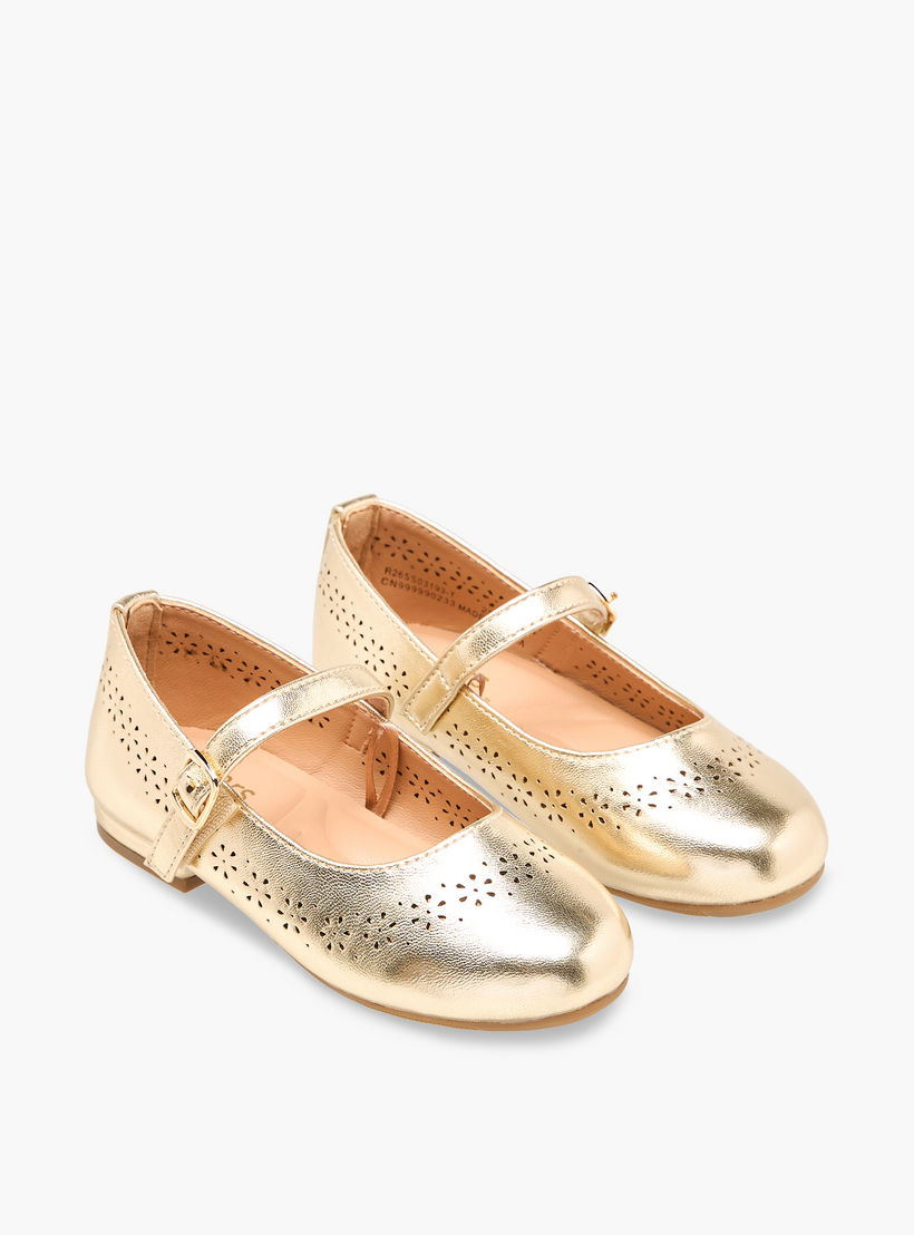 حذاء ماري جين بتفاصيل مفرغة بالليزر للبنات من جونيورز-girls-shoes-maryjanes-image-1