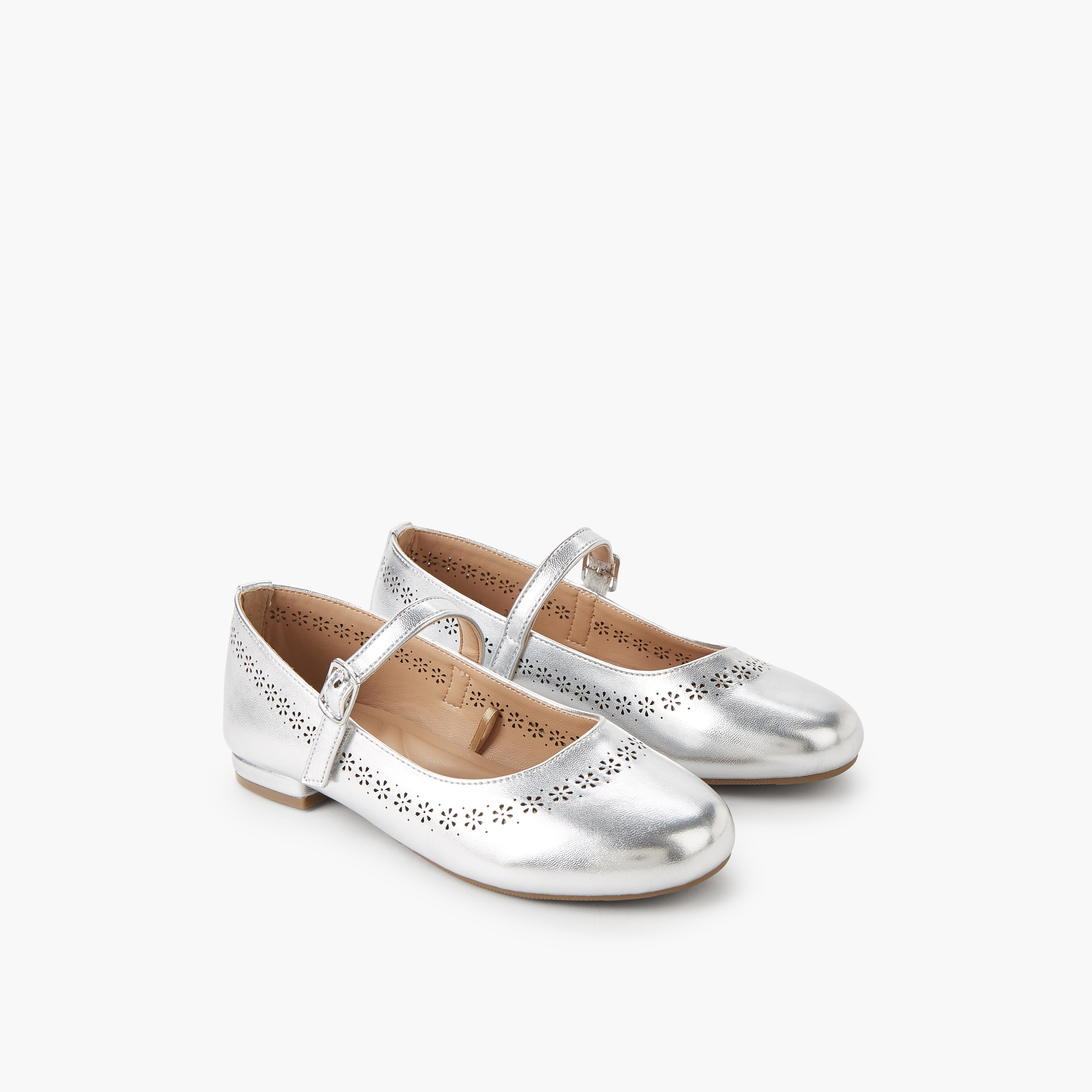 Little Missy Girls Laser Cut Ballerina Shoes-girls-shoes-maryjanes-image-1