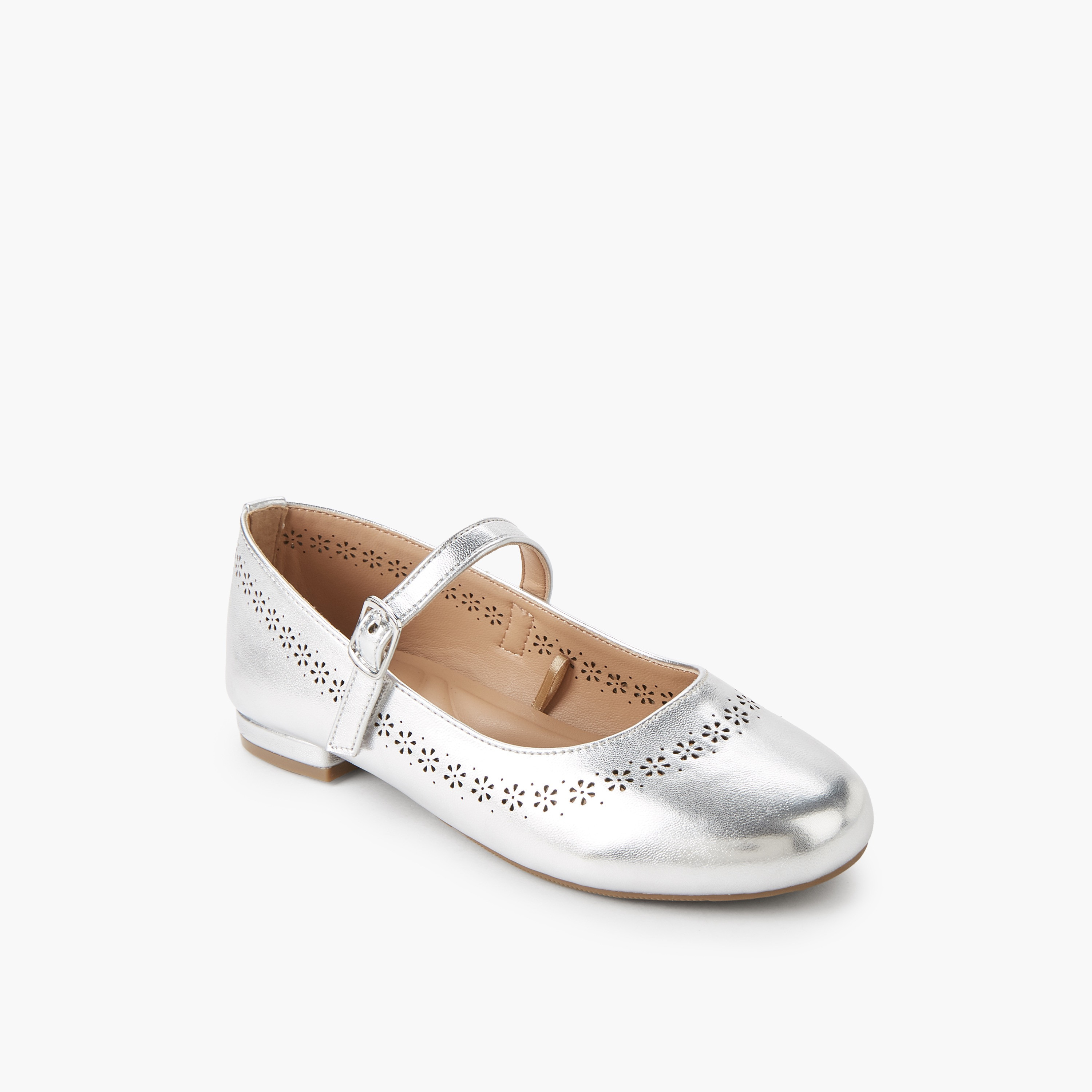 Little Missy Girls Laser Cut Ballerina Shoes-girls-shoes-maryjanes-image-2