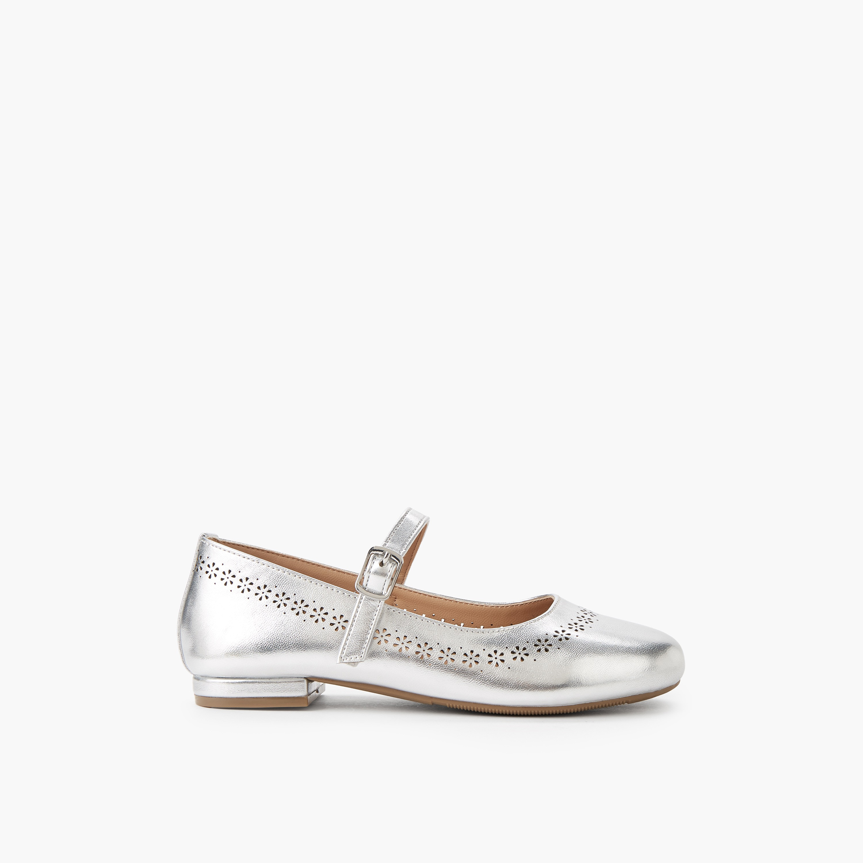 Little Missy Girls Laser Cut Ballerina Shoes-girls-shoes-maryjanes-image-3