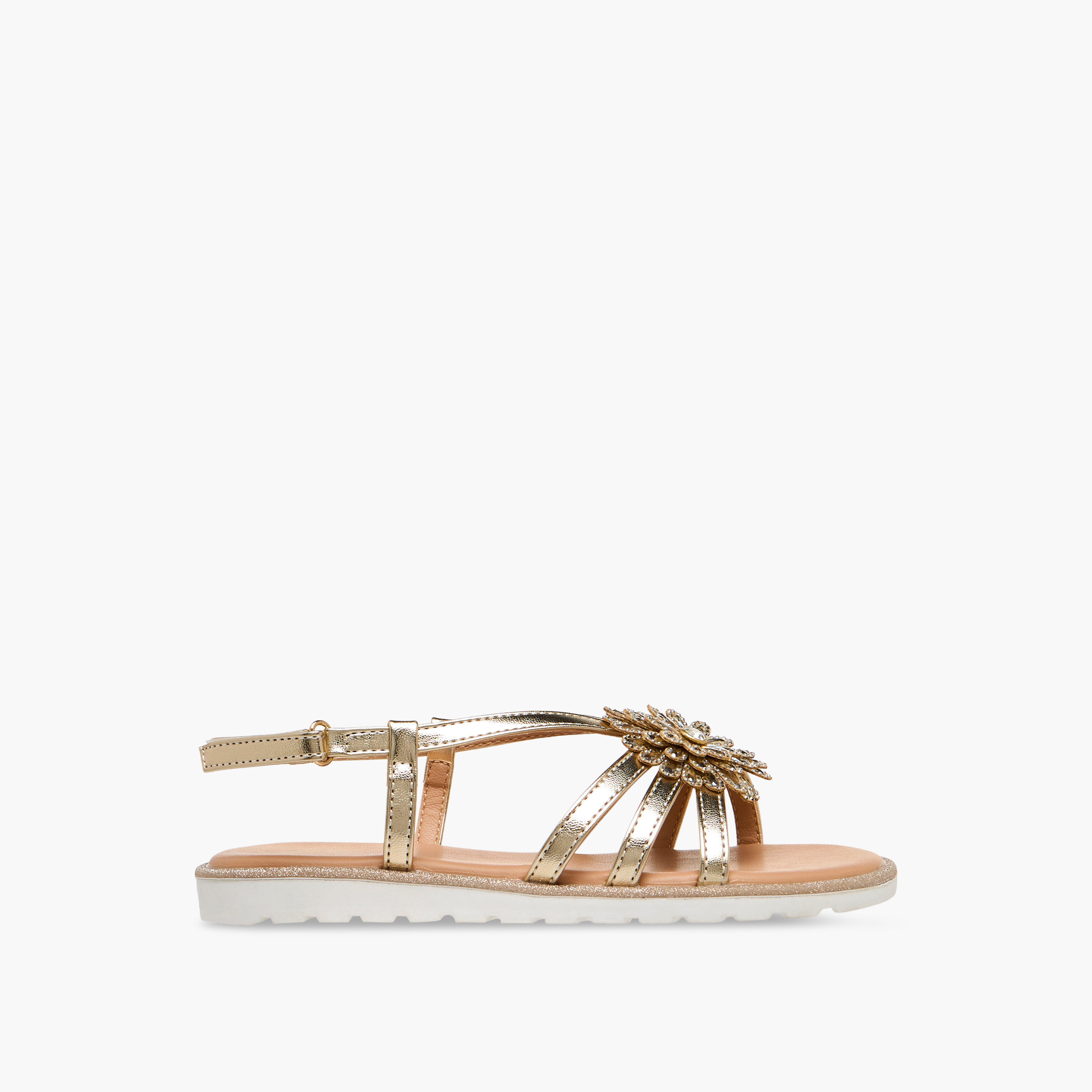 Celeste Girls Floral Embellished Sandals-girls-shoes-sandals-image-3