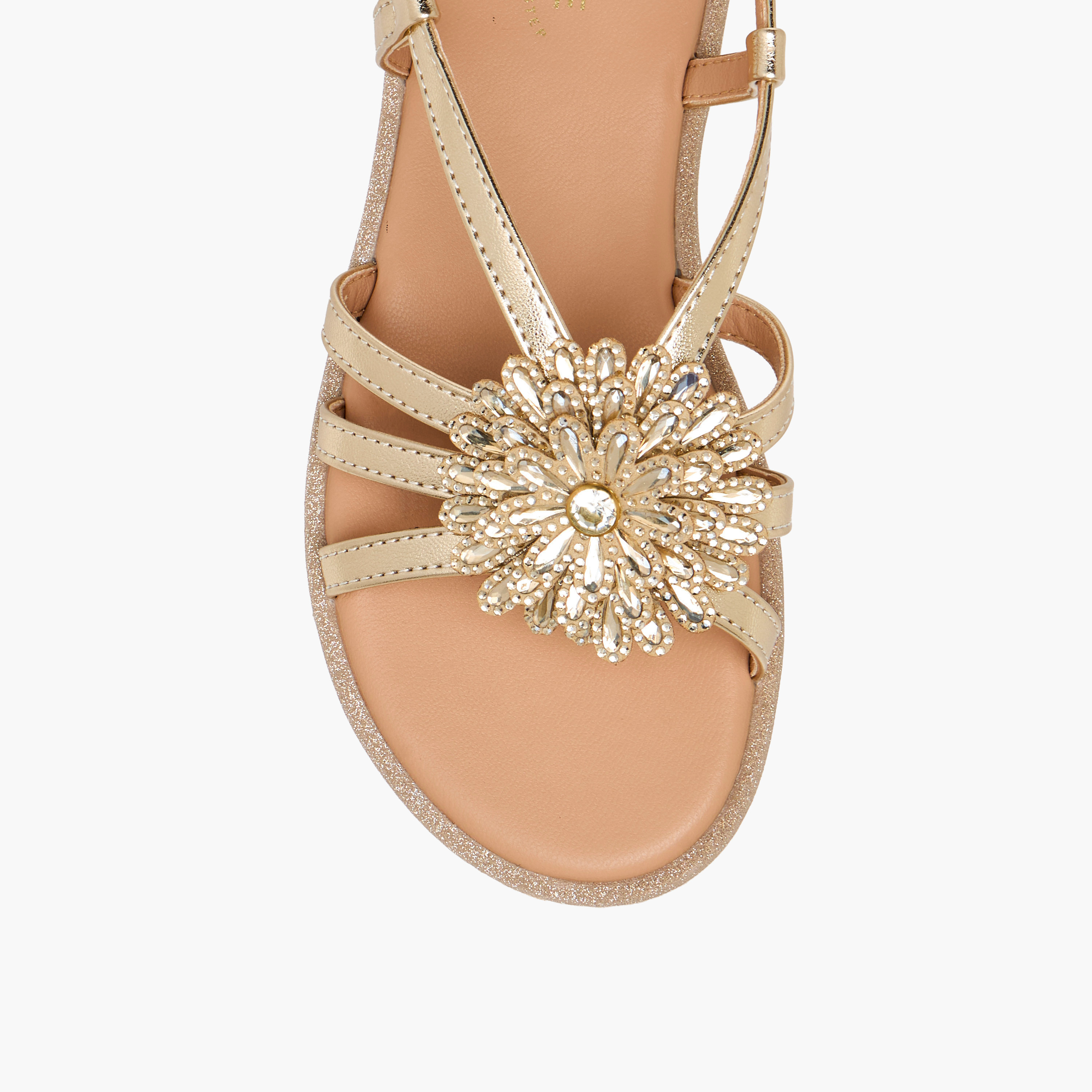 Celeste Girls Floral Embellished Sandals-girls-shoes-sandals-image-4