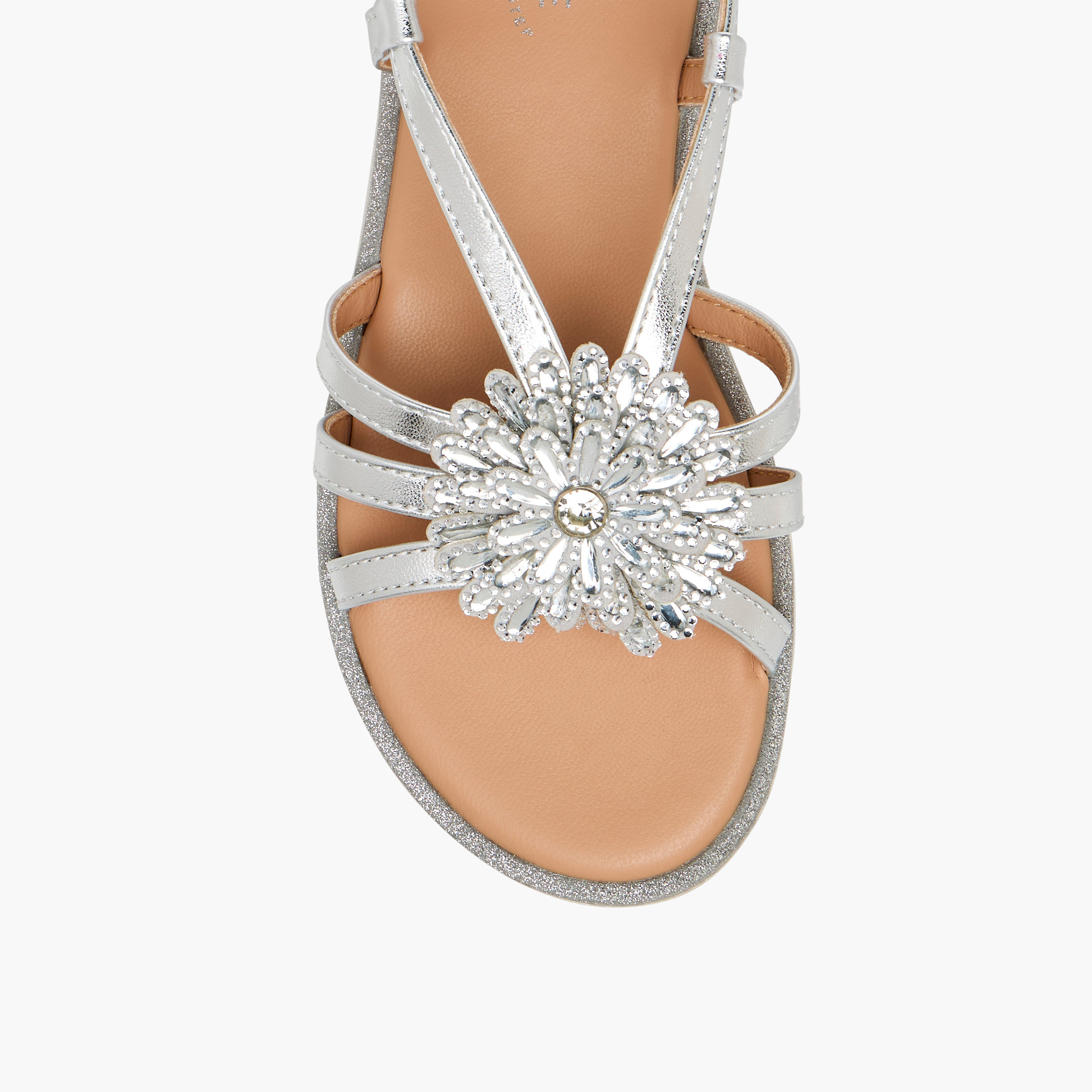 Celeste Girls Floral Embellished Sandals-girls-shoes-sandals-image-4