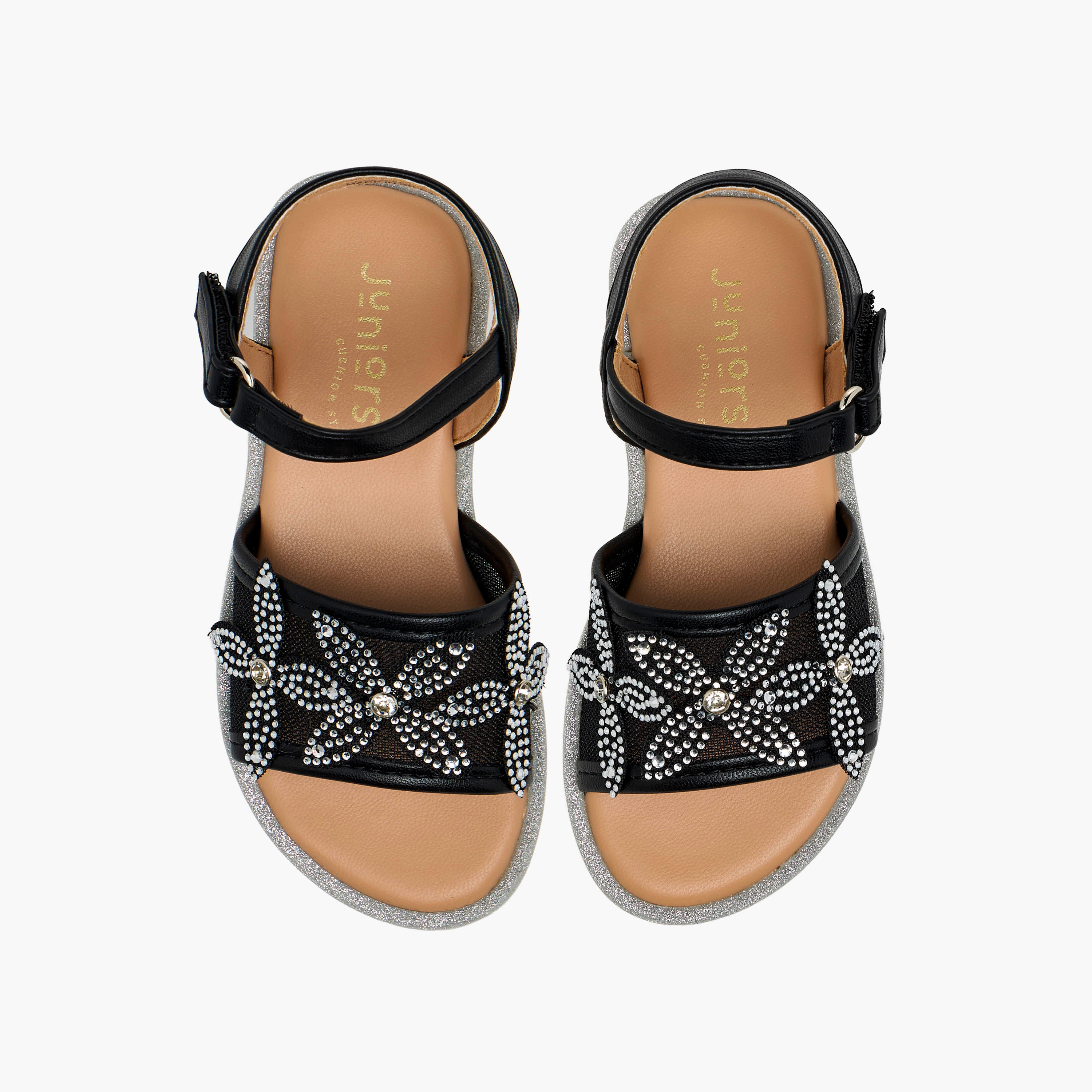 صندل مسطح مزين بشريط إغلاق لاصق للبنات من جونيورز-girls-shoes-sandals-image-1