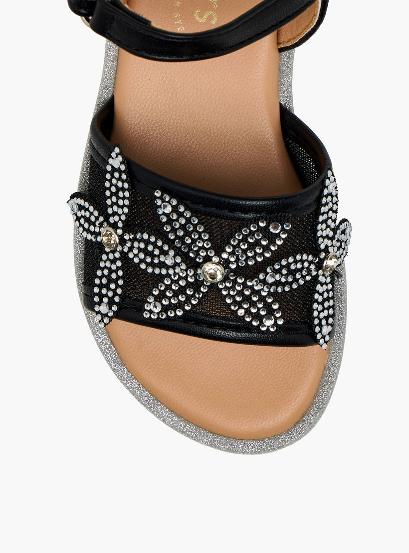 صندل مسطح مزين بشريط إغلاق لاصق للبنات من جونيورز-girls-shoes-sandals-image-3