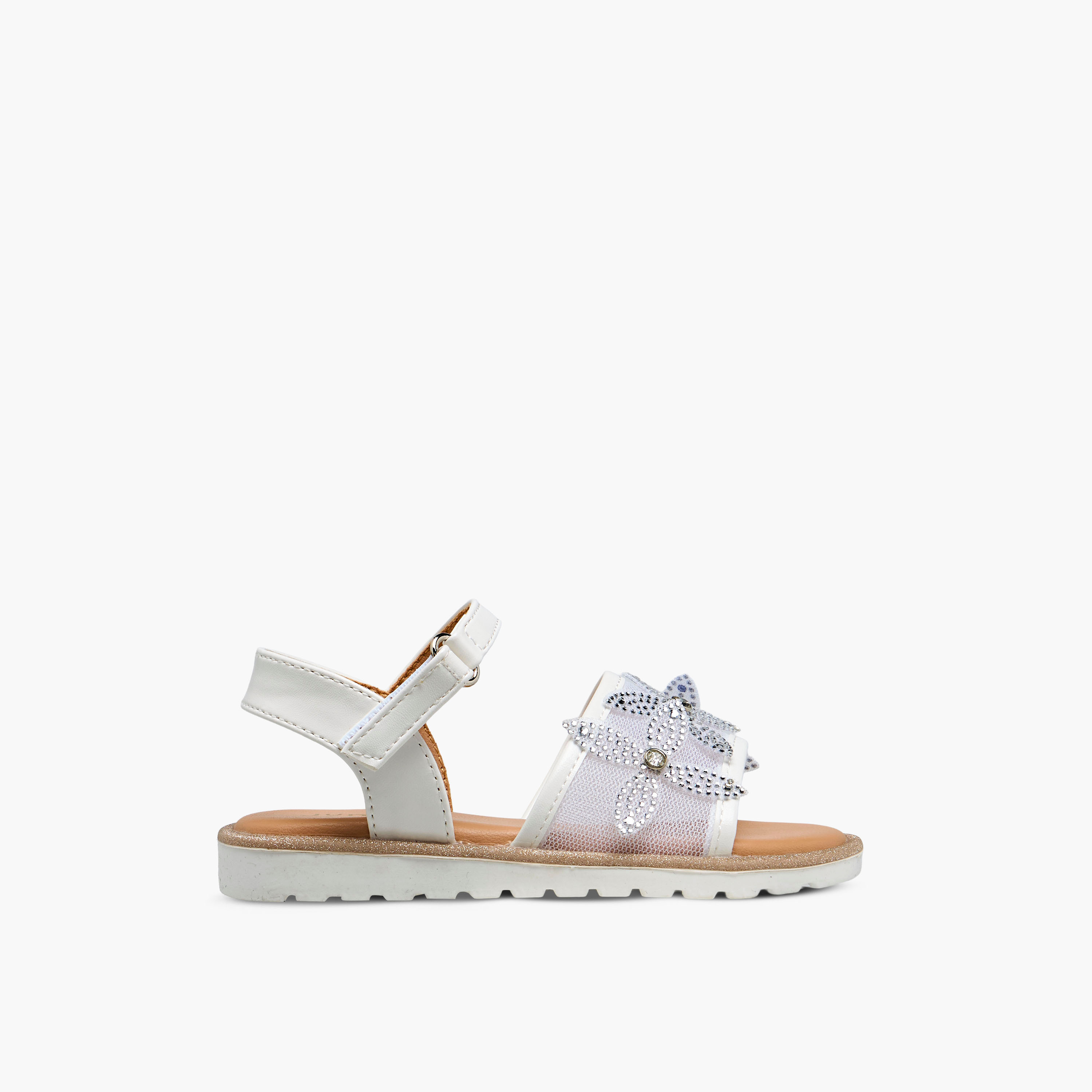 صندل مسطح مزين بشريط إغلاق لاصق للبنات من جونيورز-girls-shoes-sandals-image-2