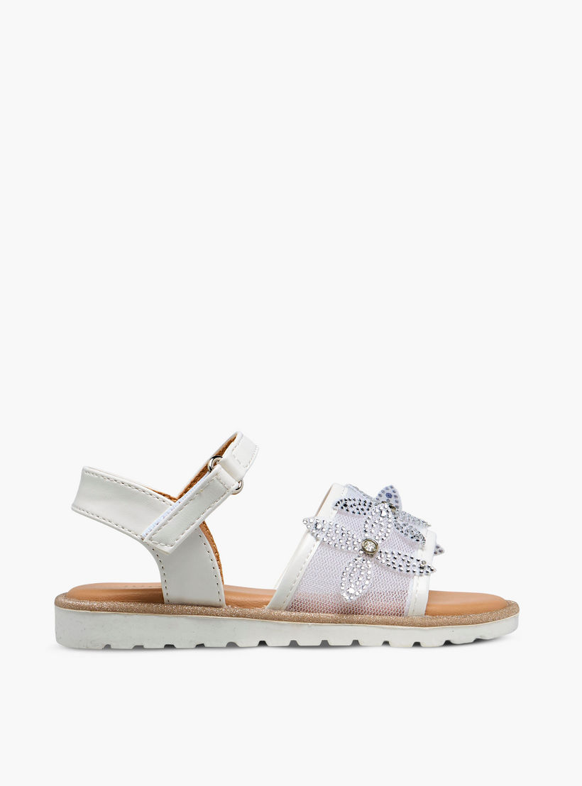 صندل مسطح مزين بشريط إغلاق لاصق للبنات من جونيورز-girls-shoes-sandals-image-2