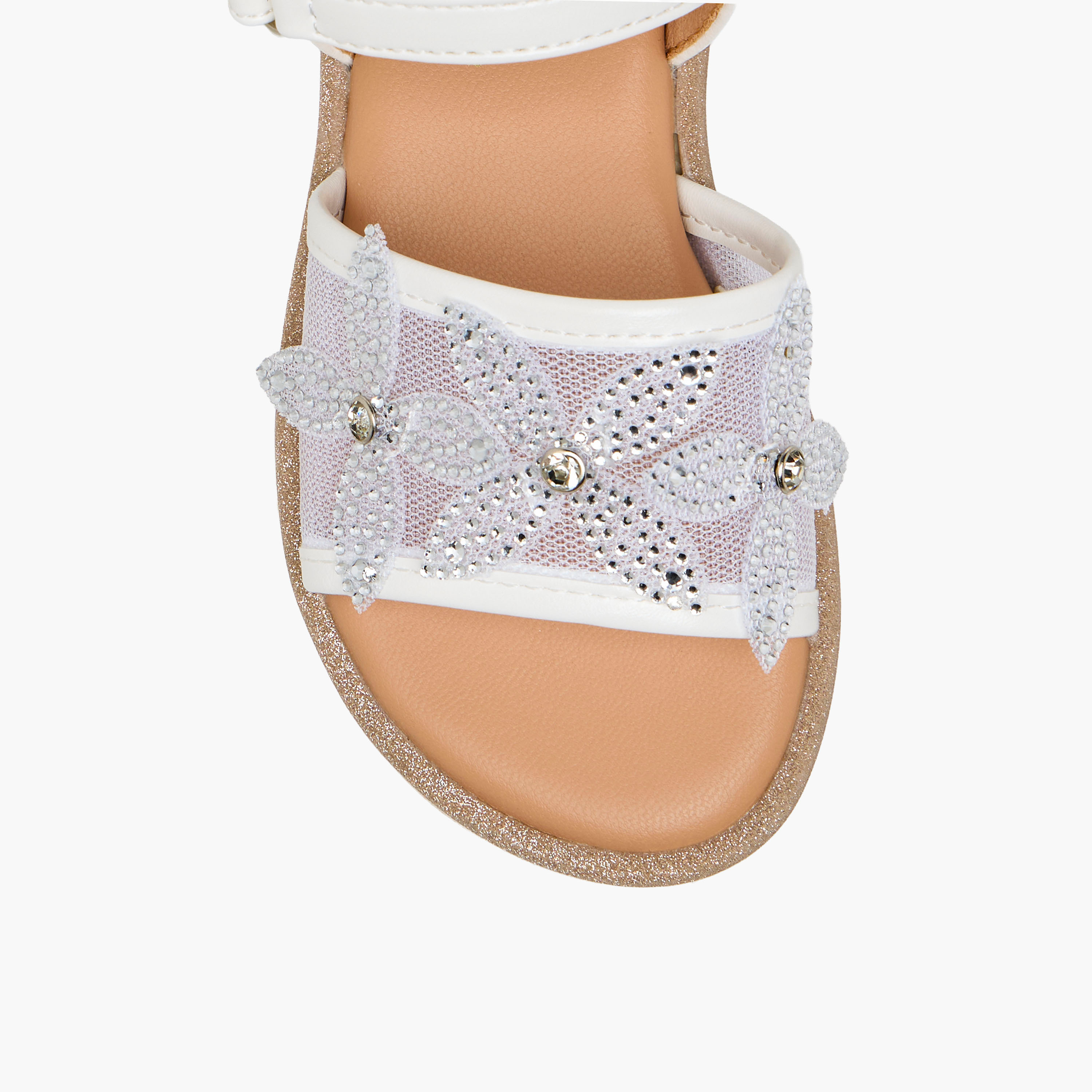 صندل مسطح مزين بشريط إغلاق لاصق للبنات من جونيورز-girls-shoes-sandals-image-3