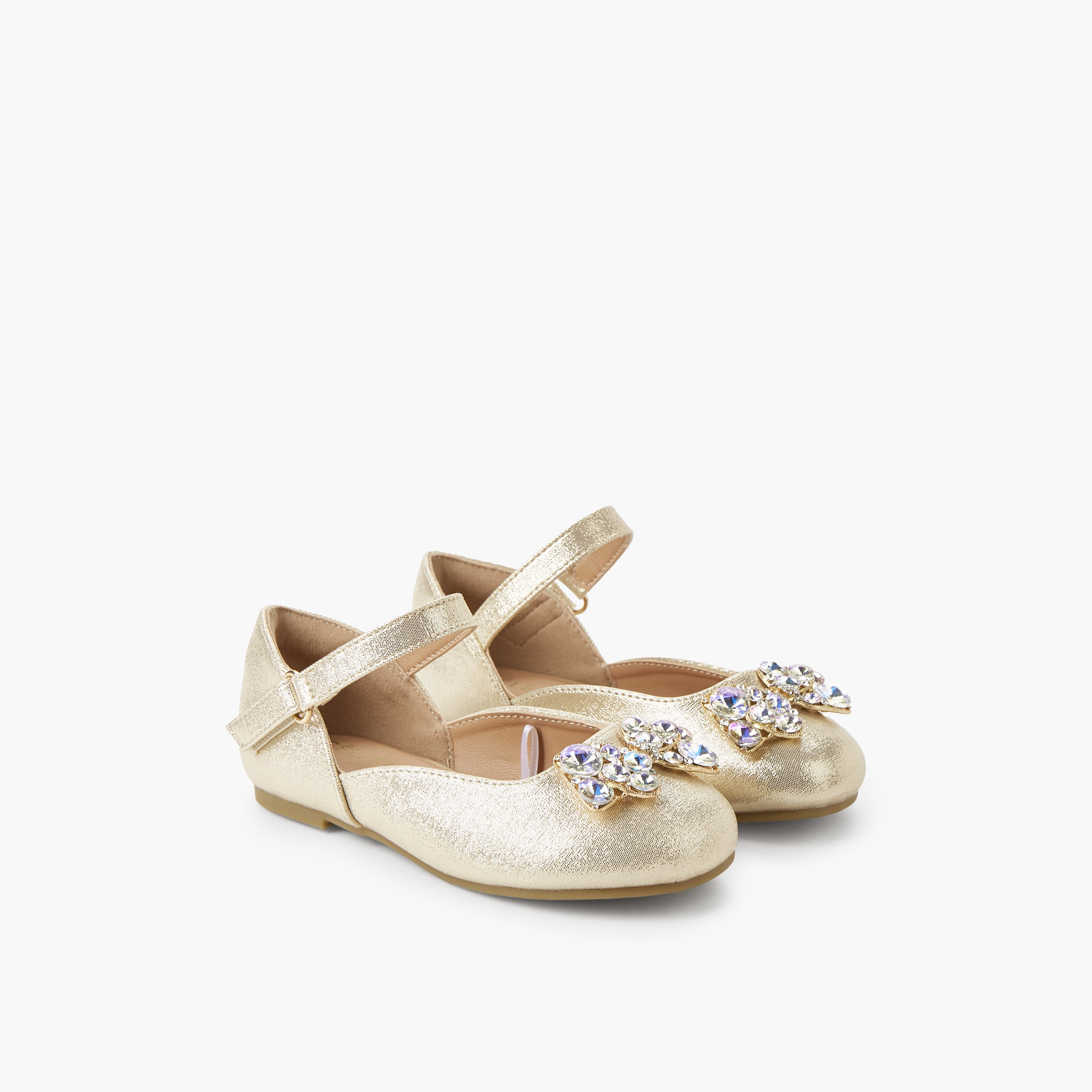Celeste Girls Hook & Loop Ballerina Shoes-girls-shoes-ballerinas-image-1