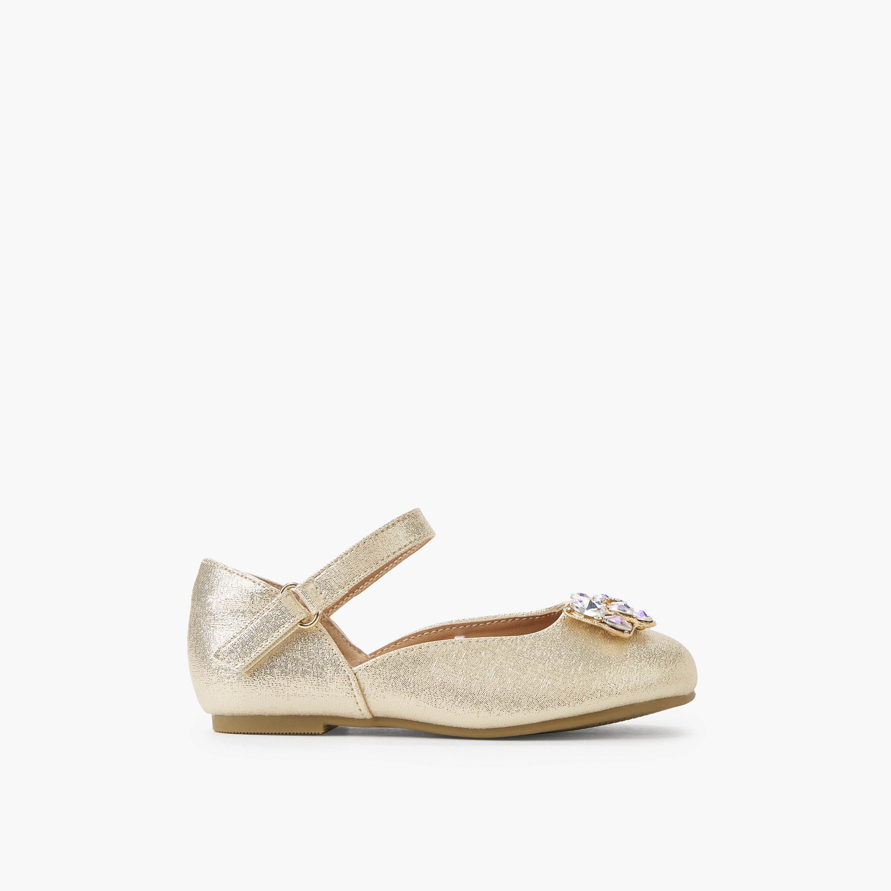 Celeste Girls Hook & Loop Ballerina Shoes-girls-shoes-ballerinas-image-3