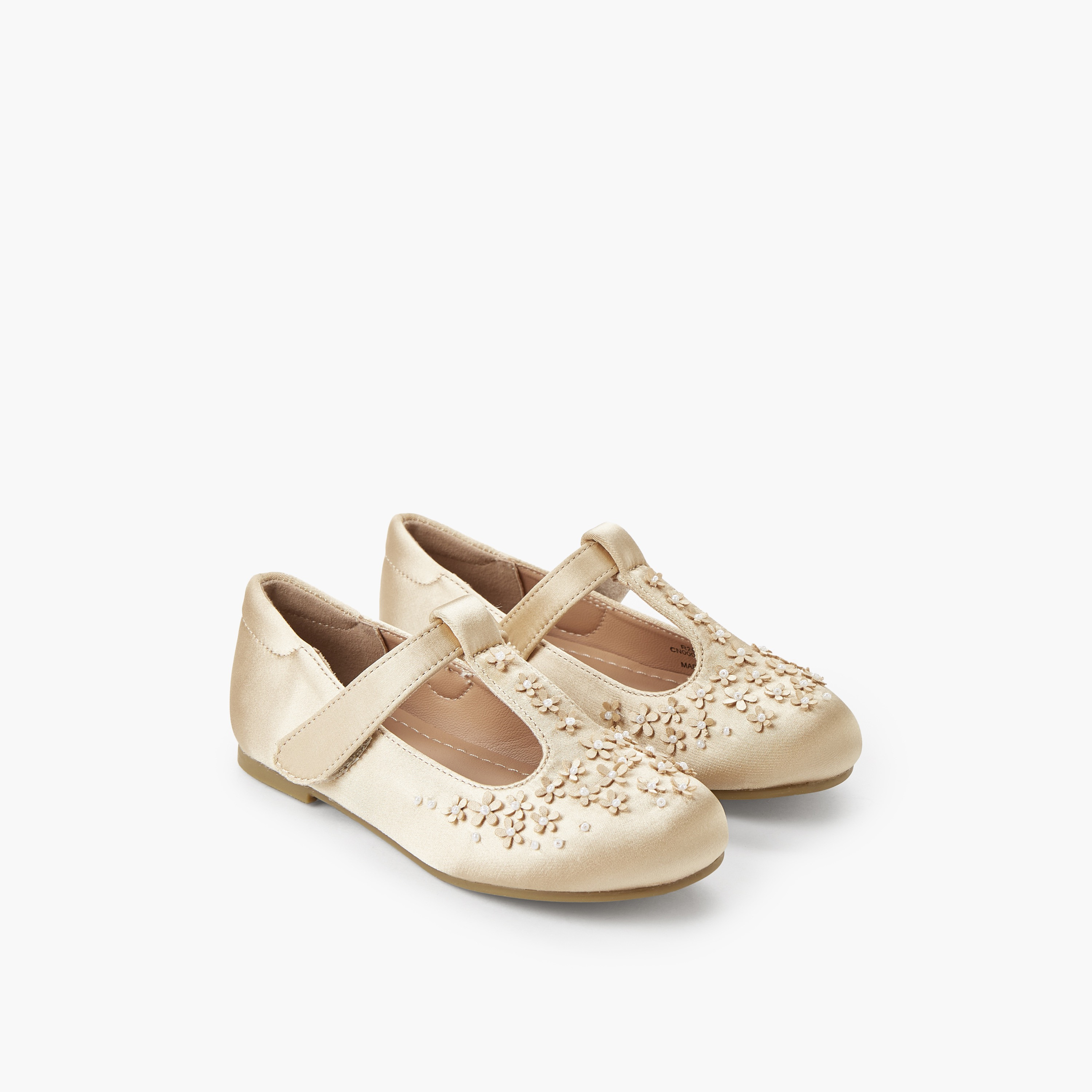 حذاء ماري جين مزين بالزهور للبنات من جونيورز-girls-shoes-maryjanes-image-1