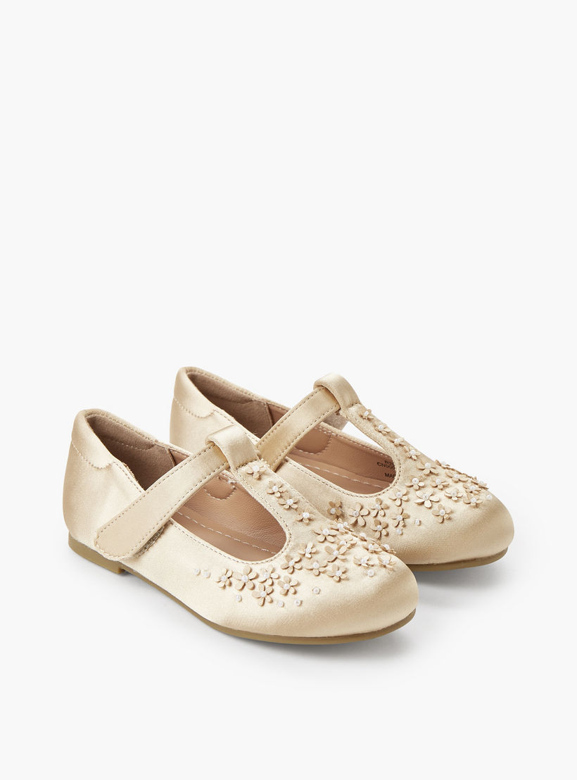 حذاء ماري جين مزين بالزهور للبنات من جونيورز-girls-shoes-maryjanes-image-1