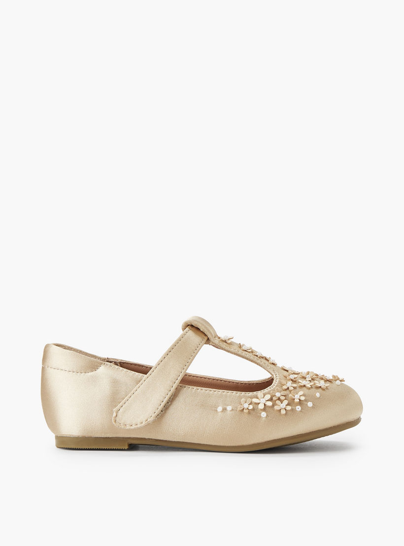 حذاء ماري جين مزين بالزهور للبنات من جونيورز-girls-shoes-maryjanes-image-3